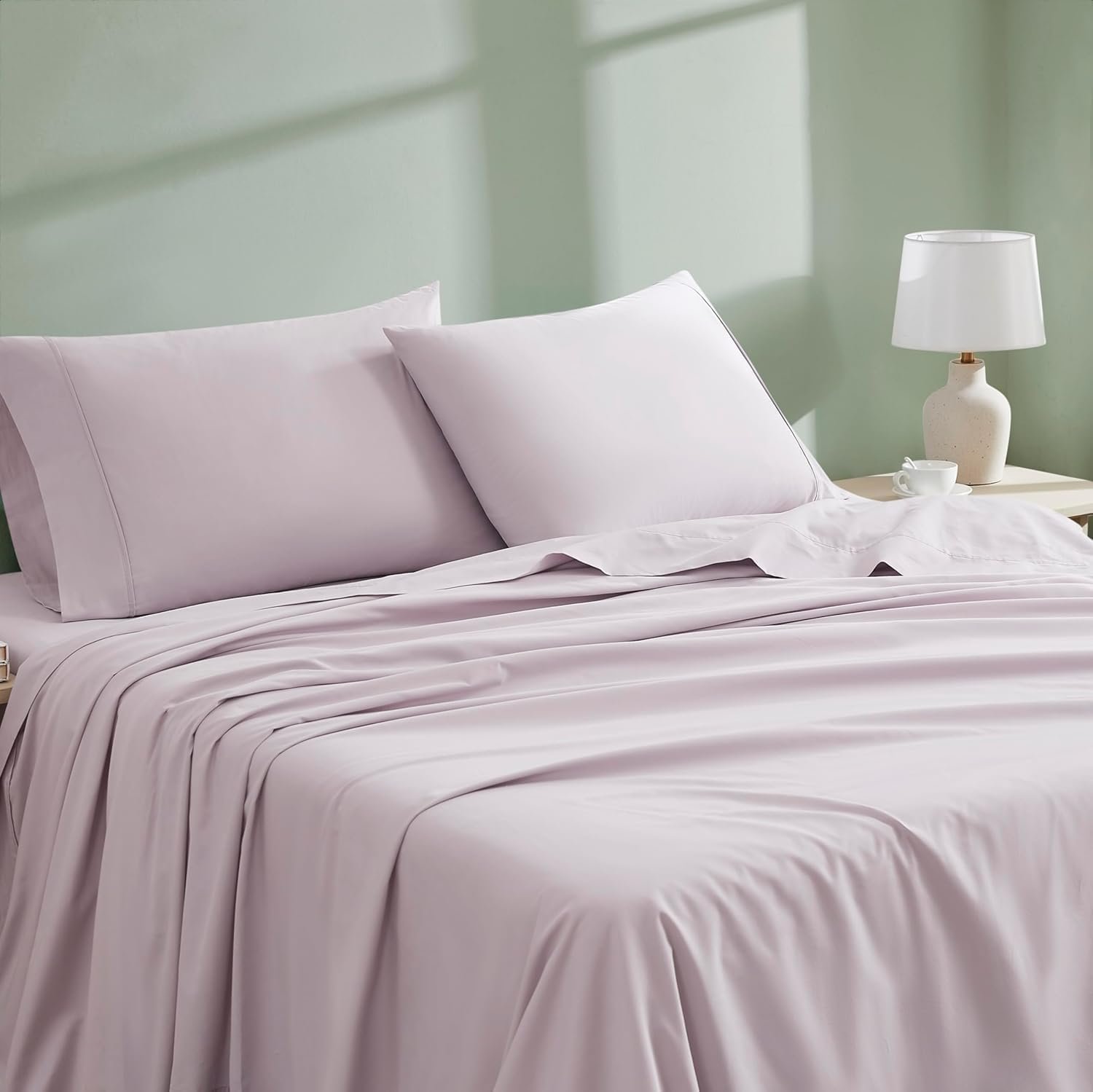 Linen Closet Full Size Sheets, GOTS Certified, Soft & Cozy, Lavender