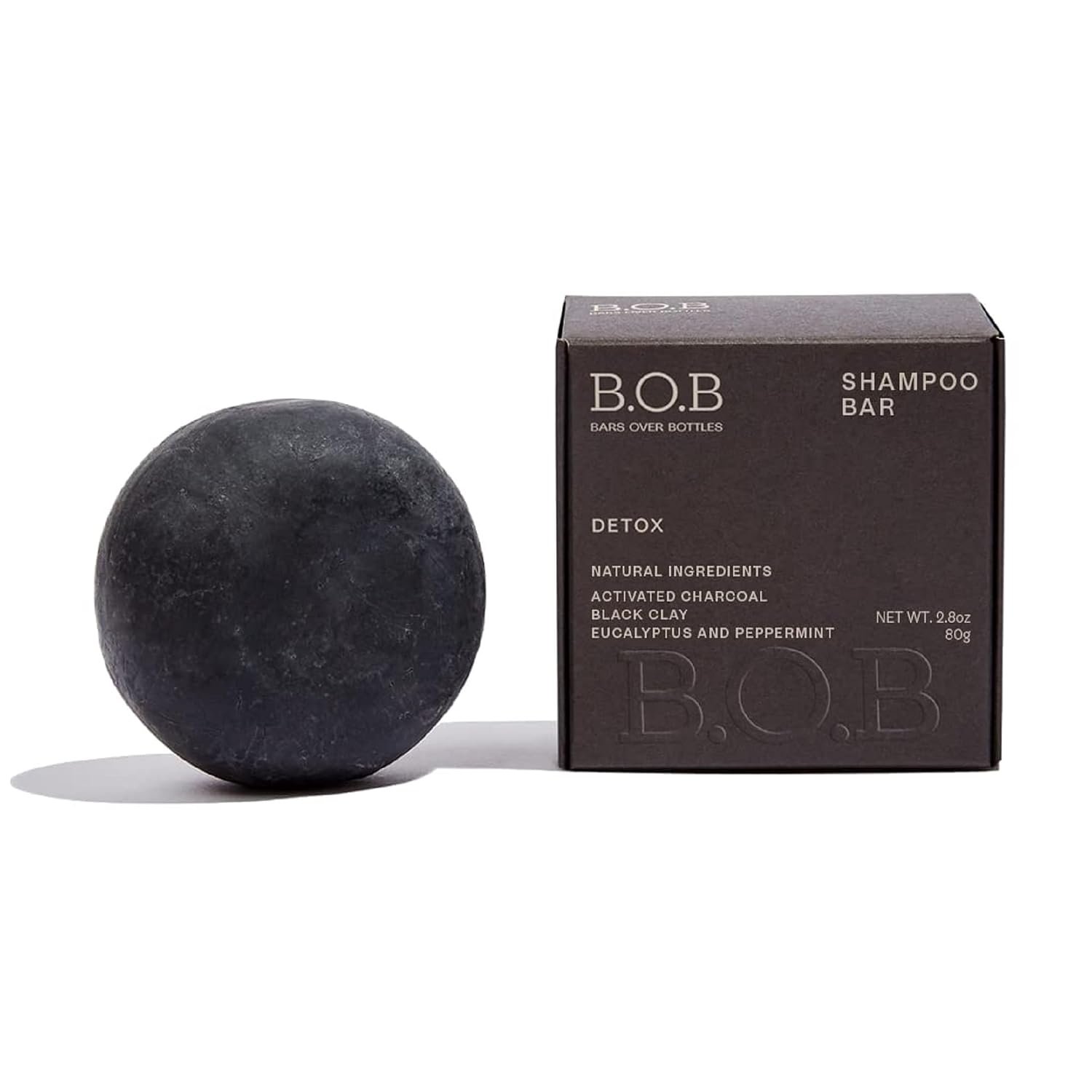 Detox Solid Shampoo Bar (6.7oz) | Unscented Deep-Cleansing Shampoo | Vegan, Sulfate-Free, Eco-Friendly | Plastic-Free Hair Care | Made in Brazil