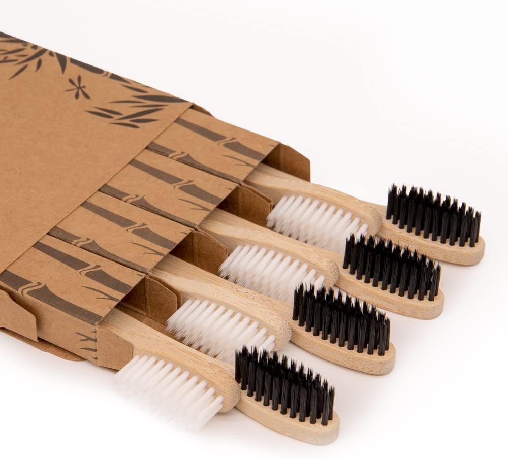 Virgin Forest Bamboo Toothbrushes 8pk, Soft BPA Free Adults Kids
