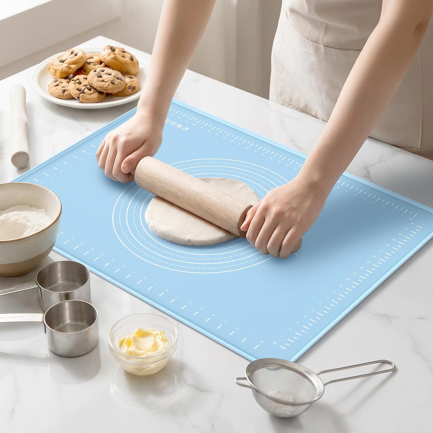 28×20 Silicone Rolling Mat Non-Stick Food Grade Baking Mat w/Measurements