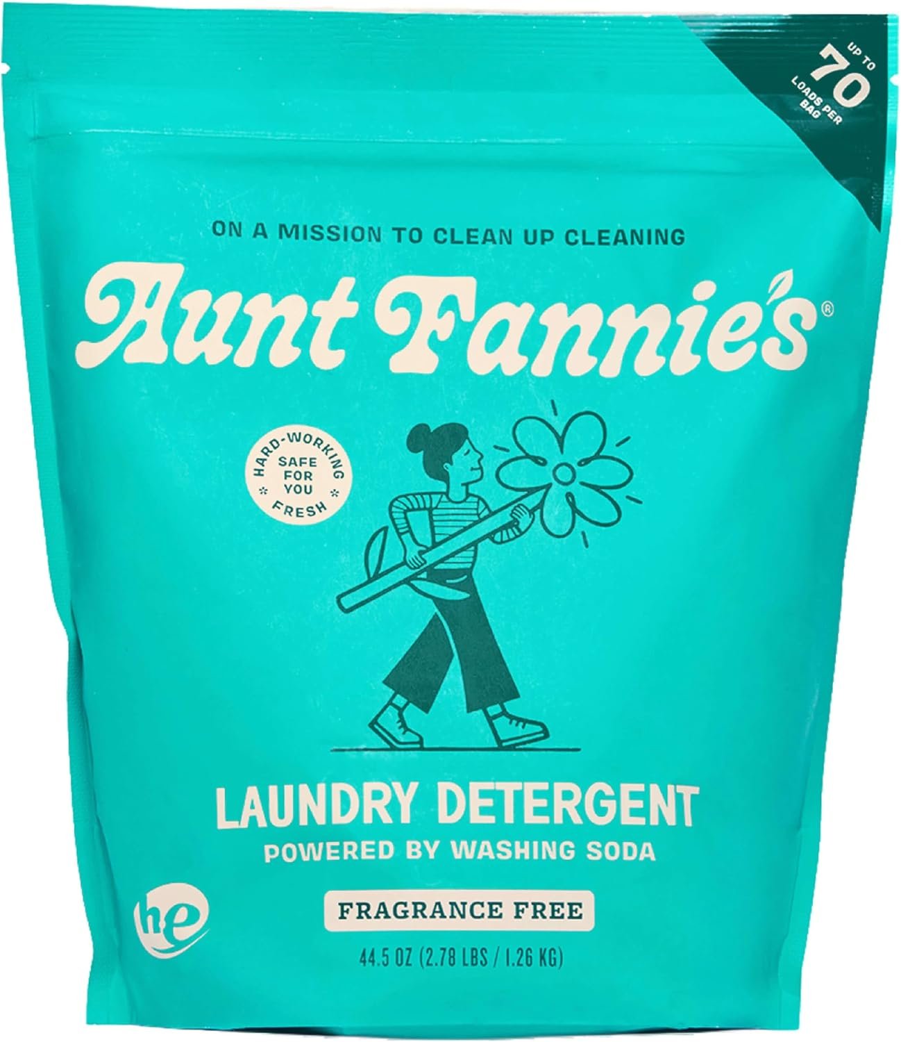 Aunt Fannie’s Powder Laundry Detergent, Fragrance Free, 1 Pack