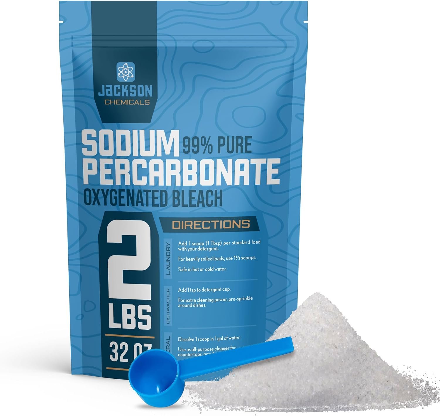 Sodium Percarbonate 2 lb – Chlorine-Free Laundry Booster, Eco-Friendly Stain & Odor Remover, Multipurpose Cleaner – Oxygenated Bleach Powder