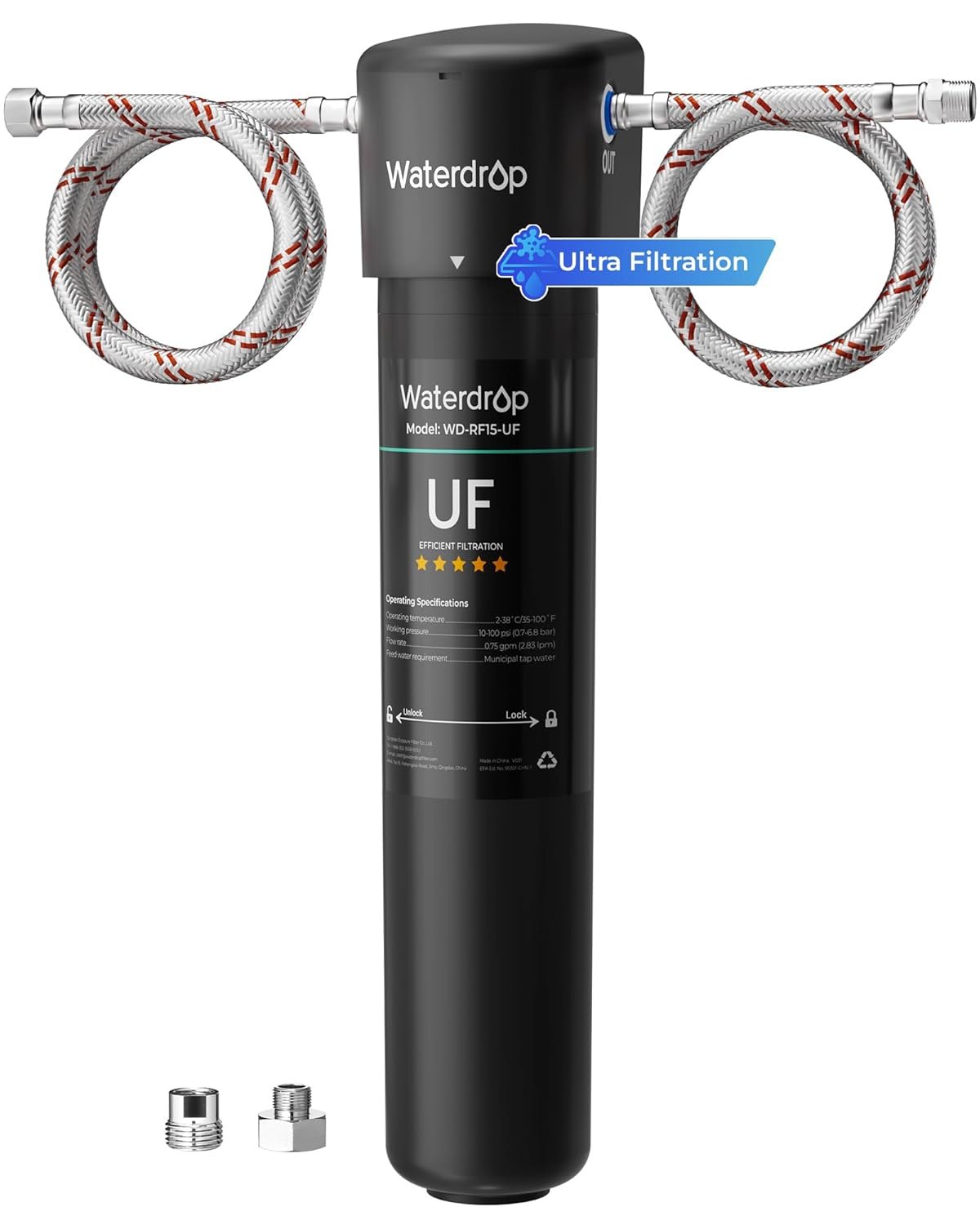 Waterdrop 15UA-UF 0.01 μm Ultra Filtration Under Sink Water Filter System