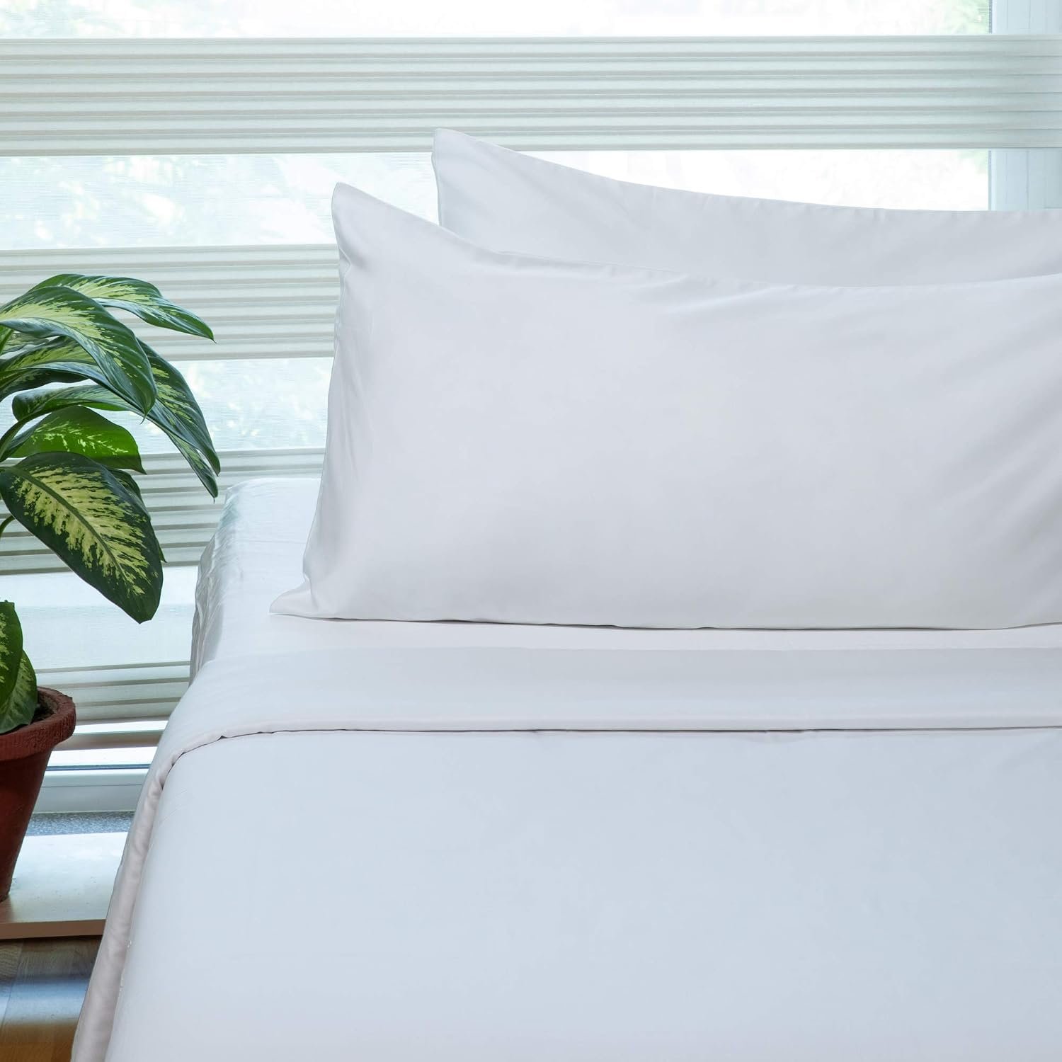 Fabdreams 100% Organic Cotton Queen Sheet Set | 400 Thread Count | Luxury Hotel Collection |GOTS Certified Premium Long Staple Cotton|Elasticised 17″ Deep Pockets|Smoother Than Egyptian Cotton|White