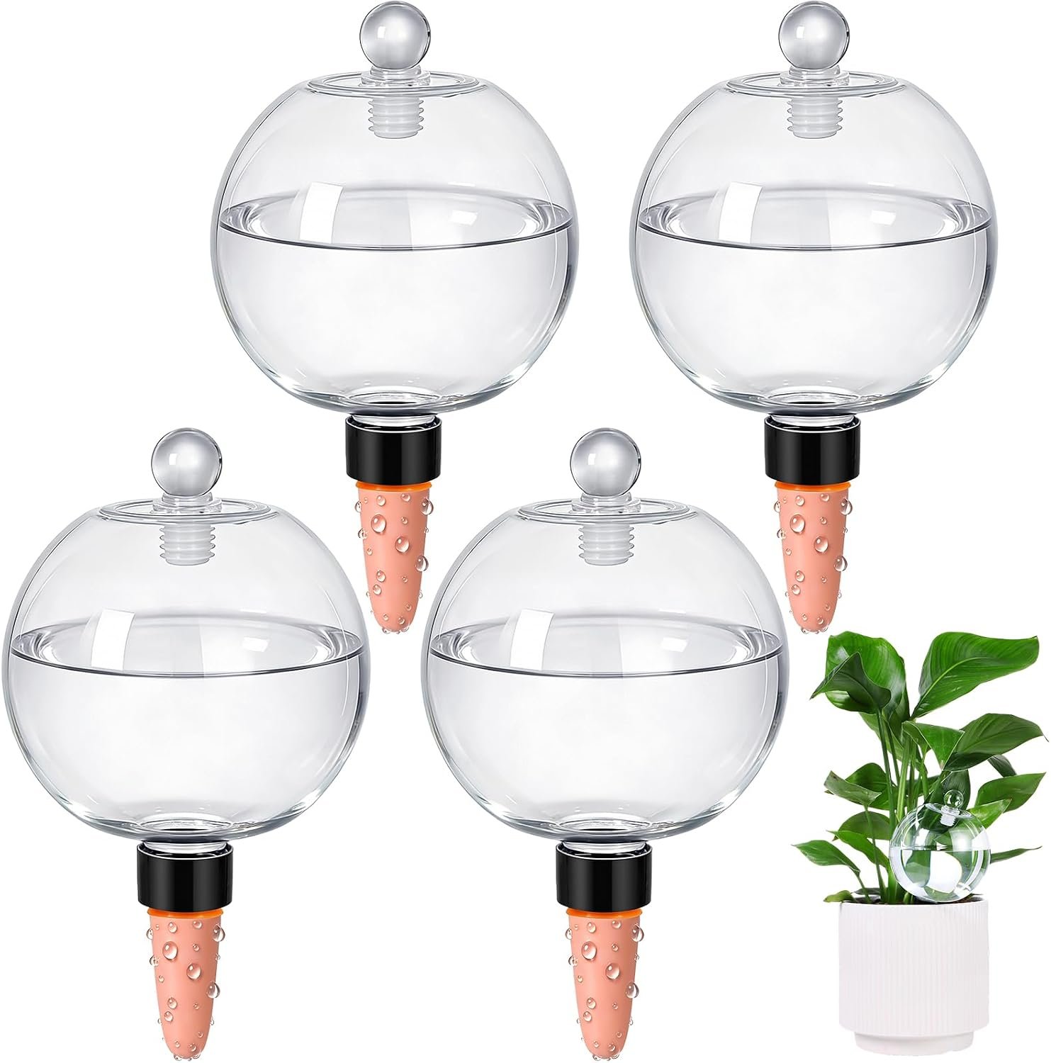 4 Pack 26 oz Extra Large Plant Self Watering Globes Top Fill