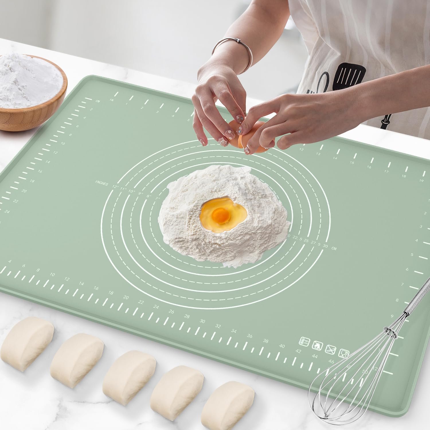 Silicone Baking Mat 28″x20″, Extra Thick Dough Rolling Mat