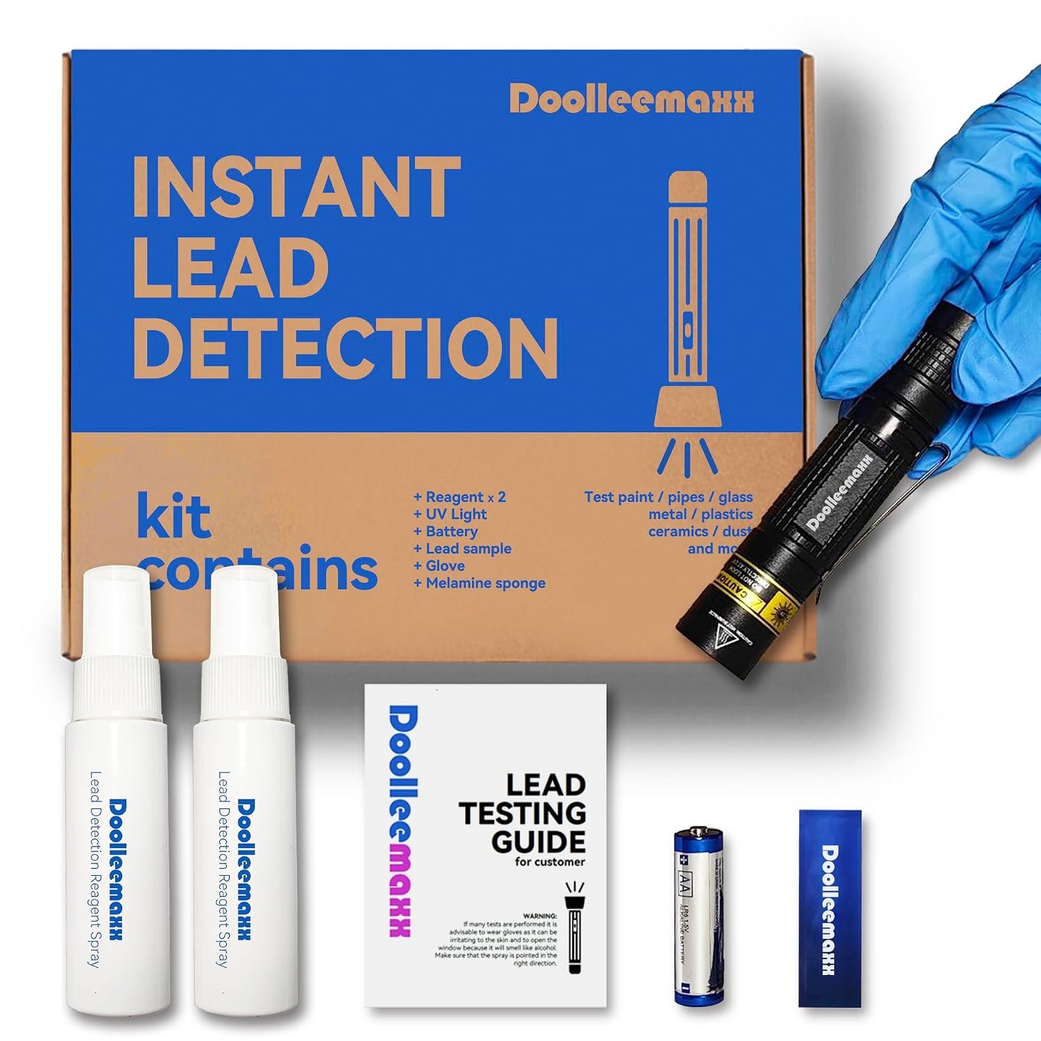 Lead Paint Test Kit, Up to 4800 Uses, UV Light Visible Refill for Ceramics