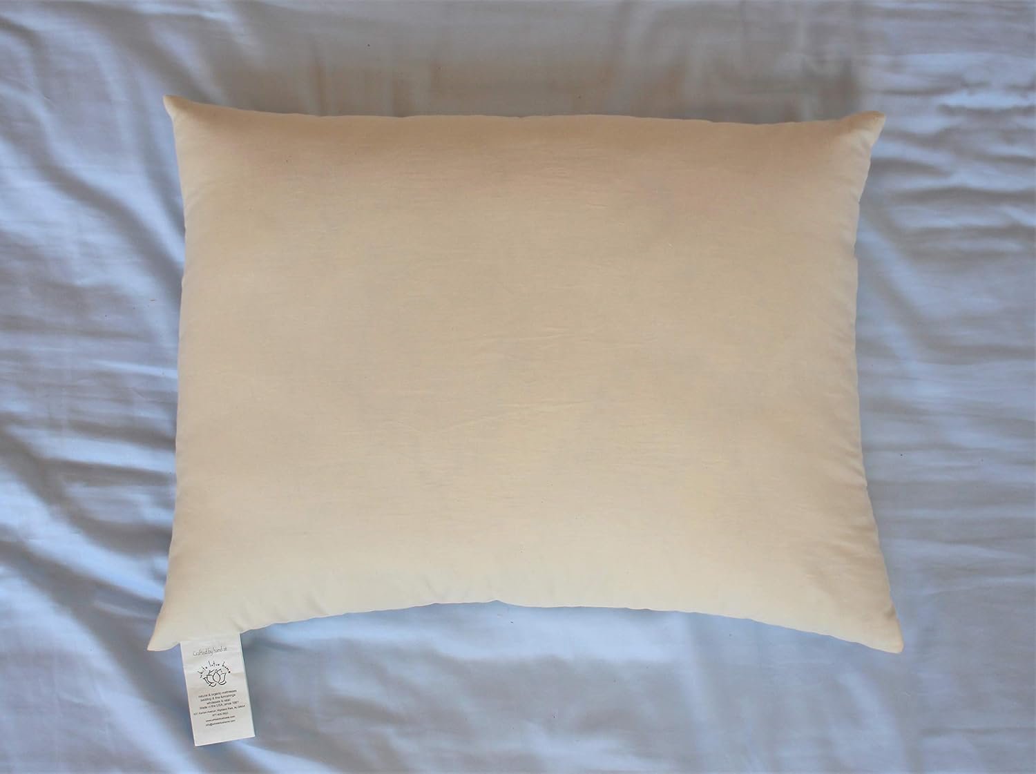 White Lotus Home Kapok Sleep Pillow with Organic Outer Case, 20×26-Standard Medium Fill