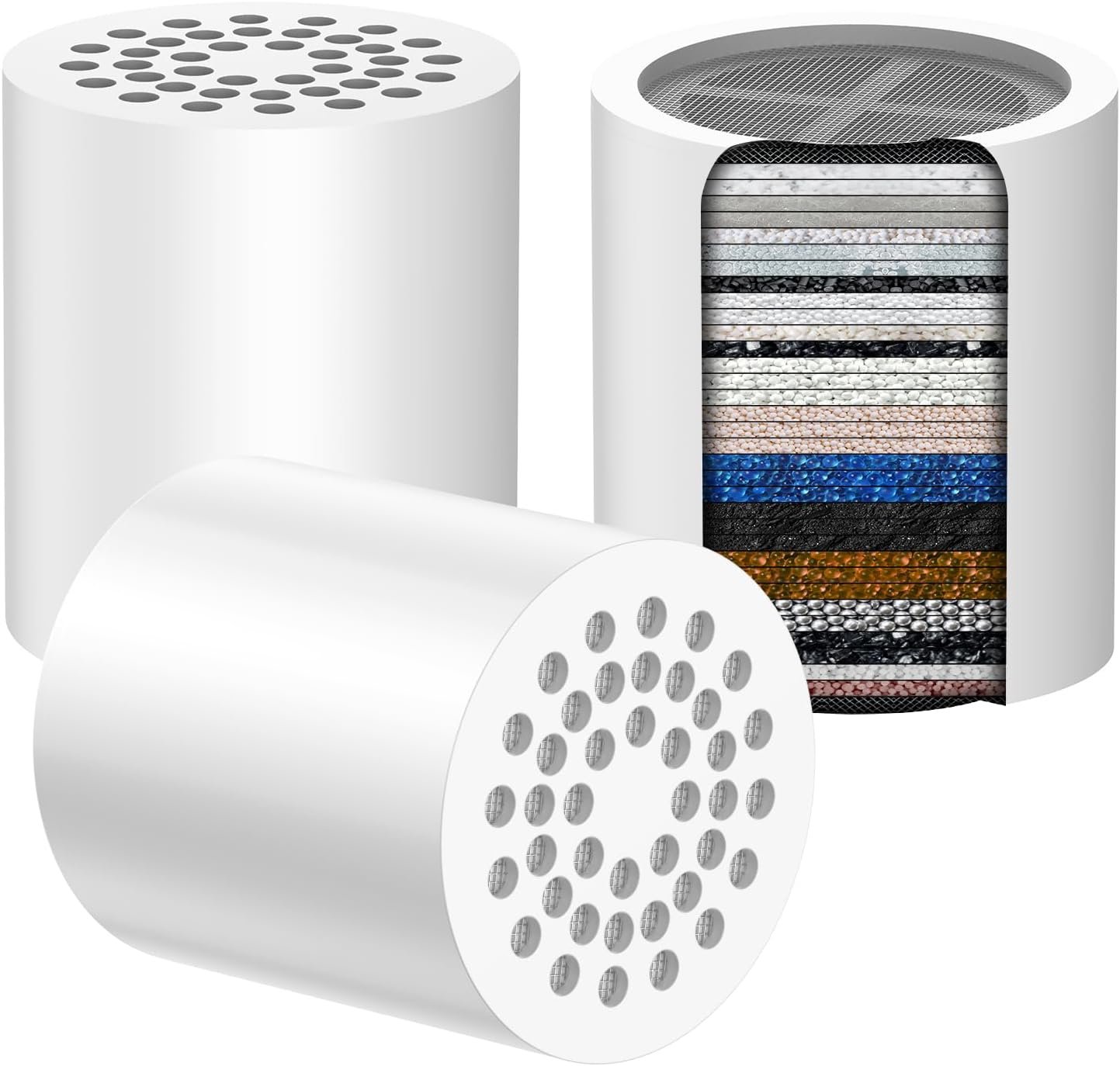 VOXON 3-Pack 36-Stage Shower Filter Replacement Cartridge Hard Water Care