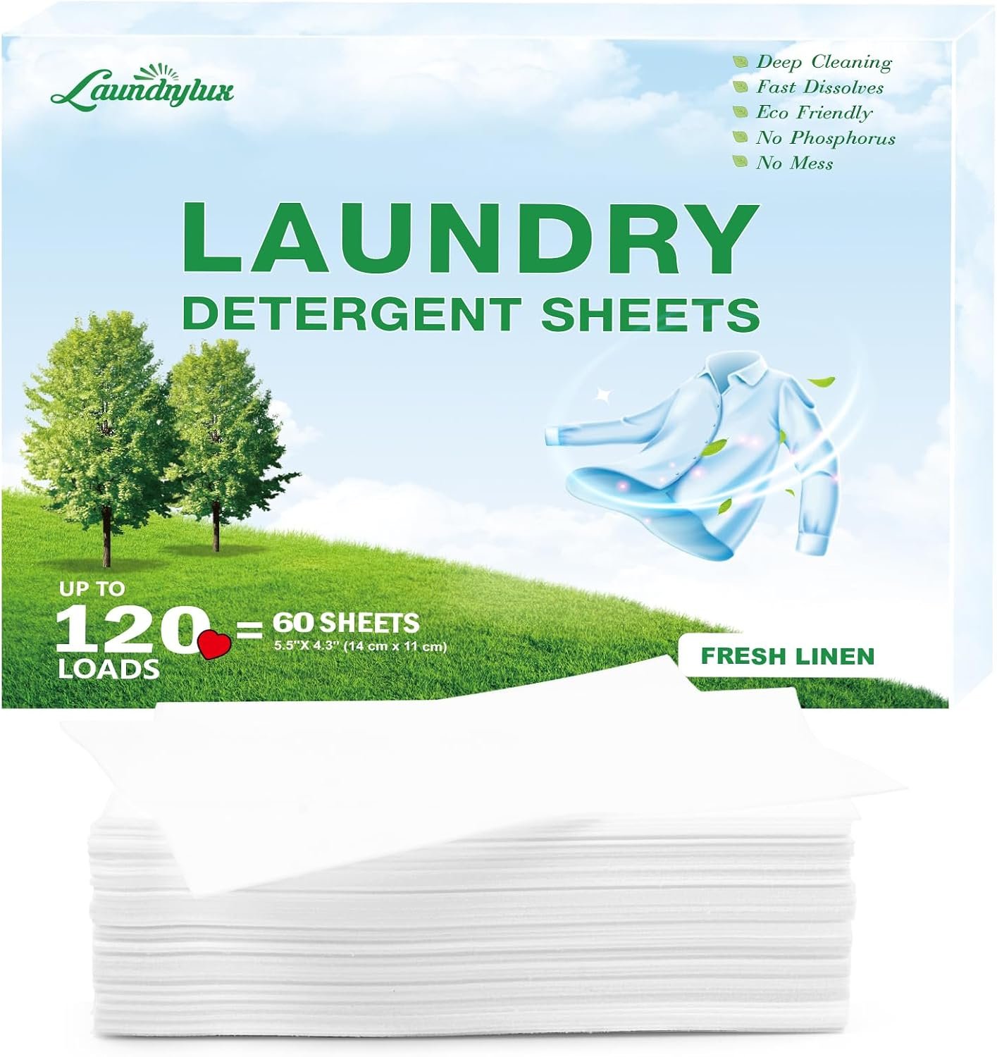 Laundry Detergent Sheet, Eco-Friendly & Hypoallergenic Wash Strips