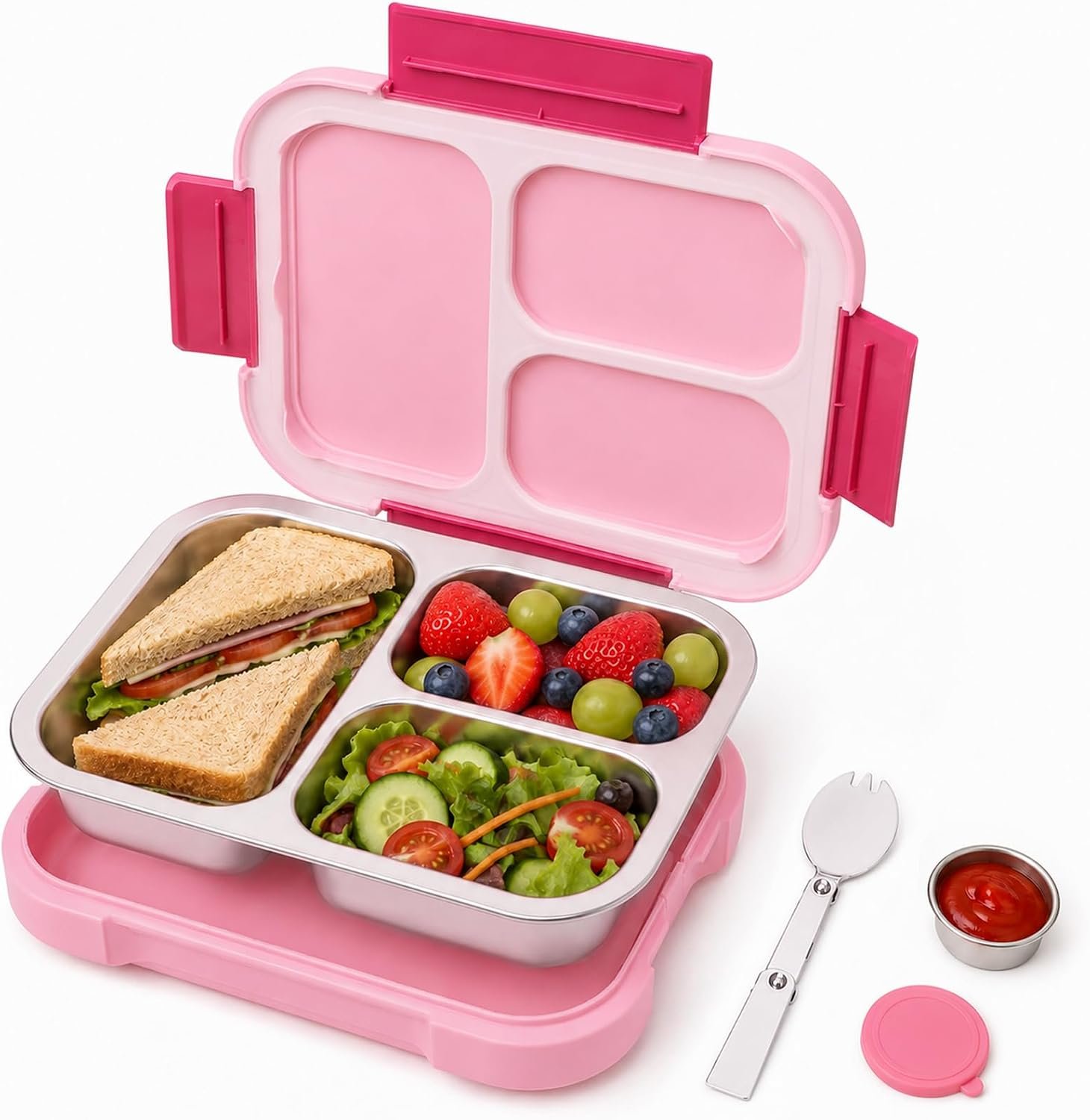 Bugucat Stainless Steel Bento Lunch Box Adults, Leakproof Bento Box Kids