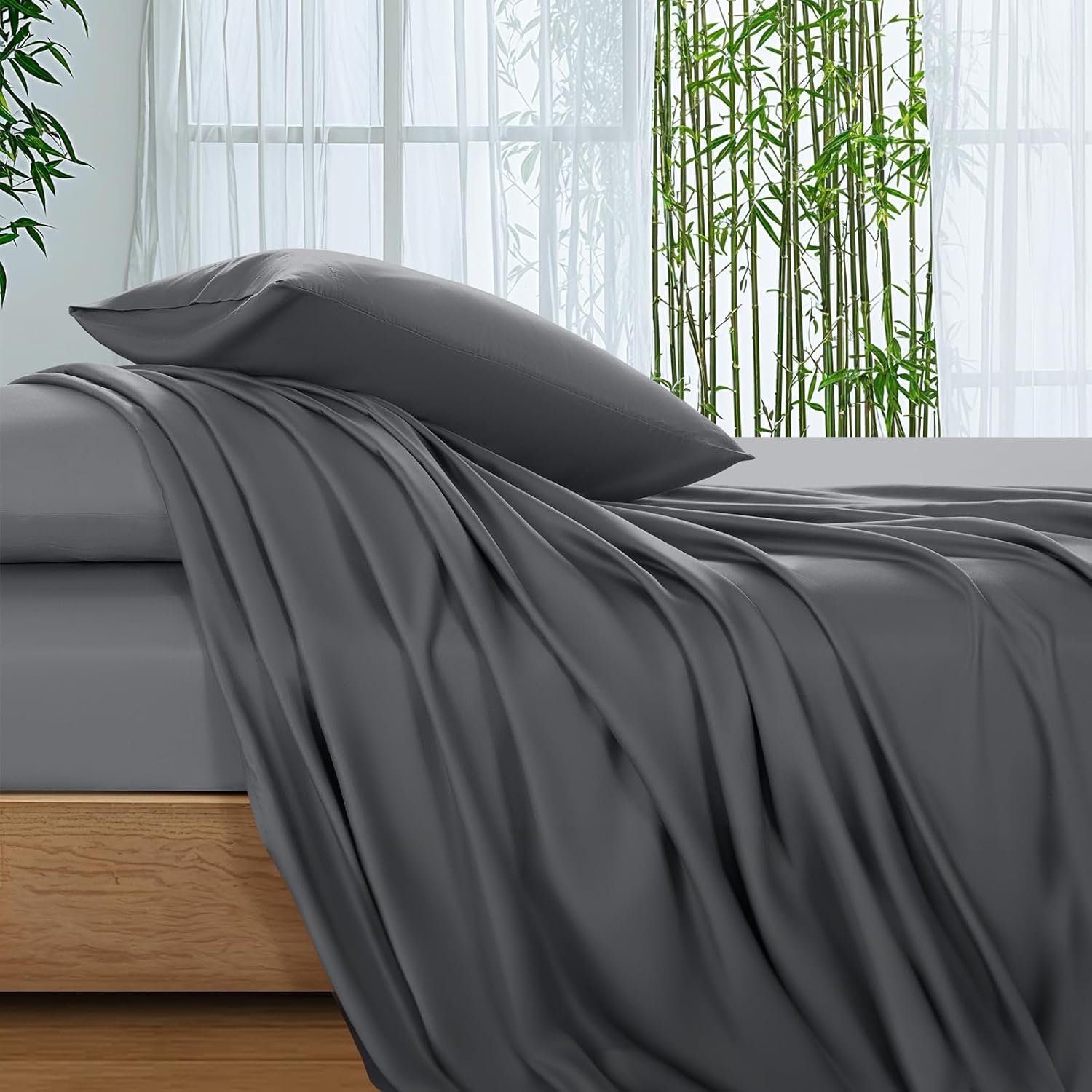 SONORO KATE 100% Viscose Derived from Bamboo_Sheets Queen Size,4PC