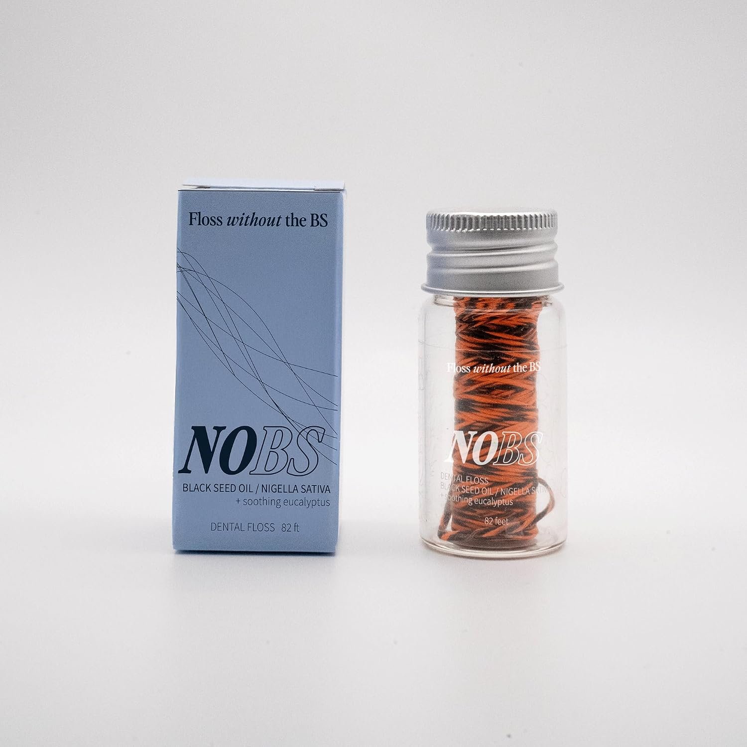 NOBS (No Bad Stuff) Expanding Dental Floss – Nigella Sativa, Eucalyptus, Cruelty-Free, Sustainable Packaging