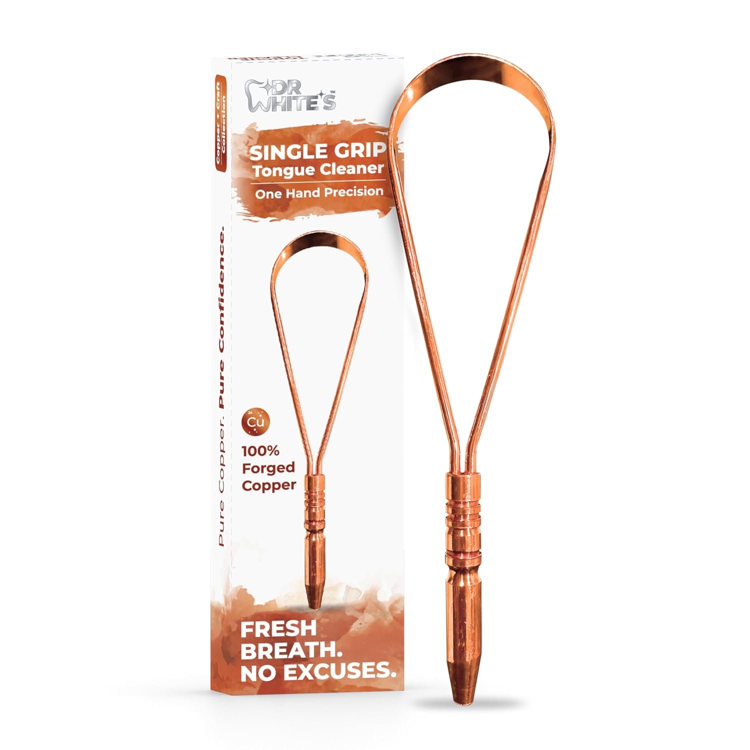 Dr. White’s Copper + Craft Single Grip Copper Tongue Scraper