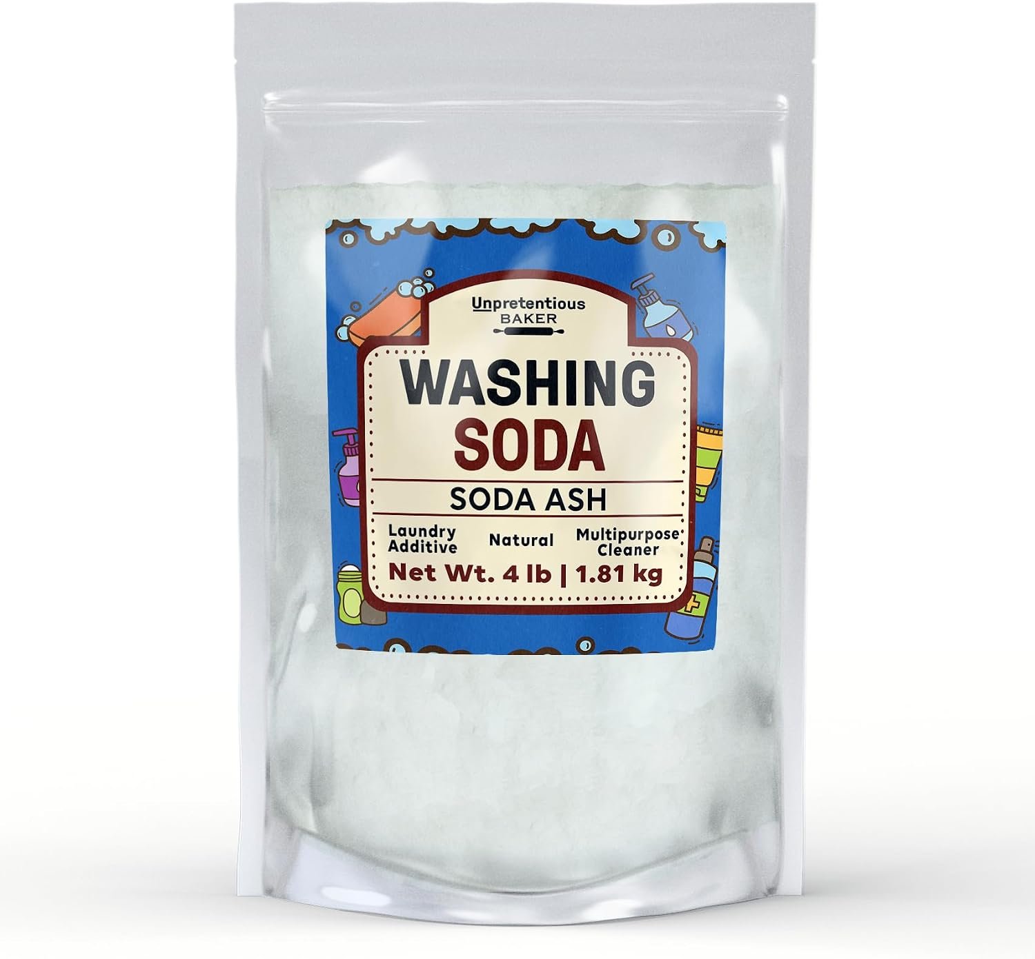 Unpretentious, Washing Soda, 4 Lb