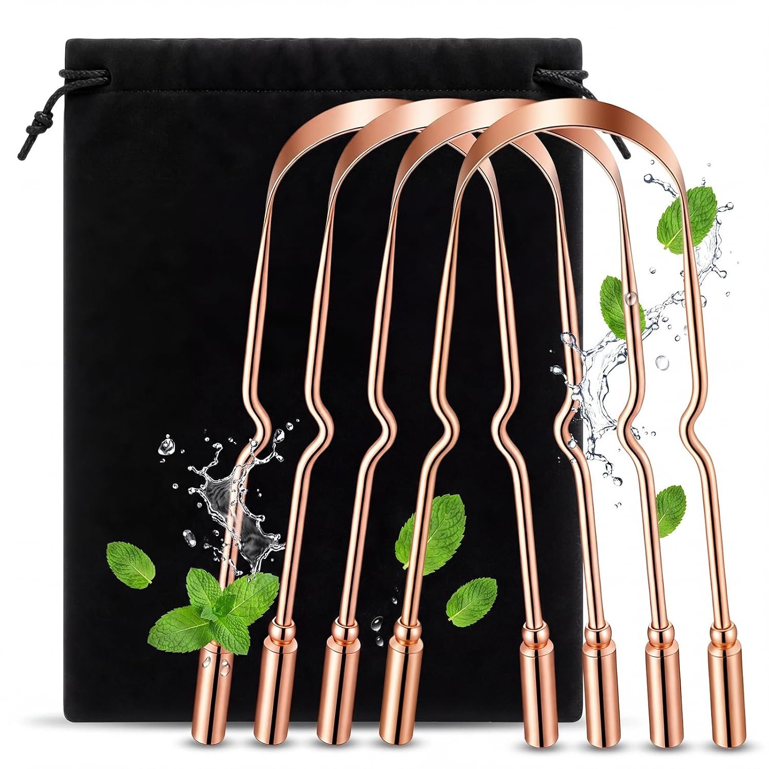 Yinkin Copper Tongue Scraper, 100% Pure Copper Tongue Cleaner for Adults