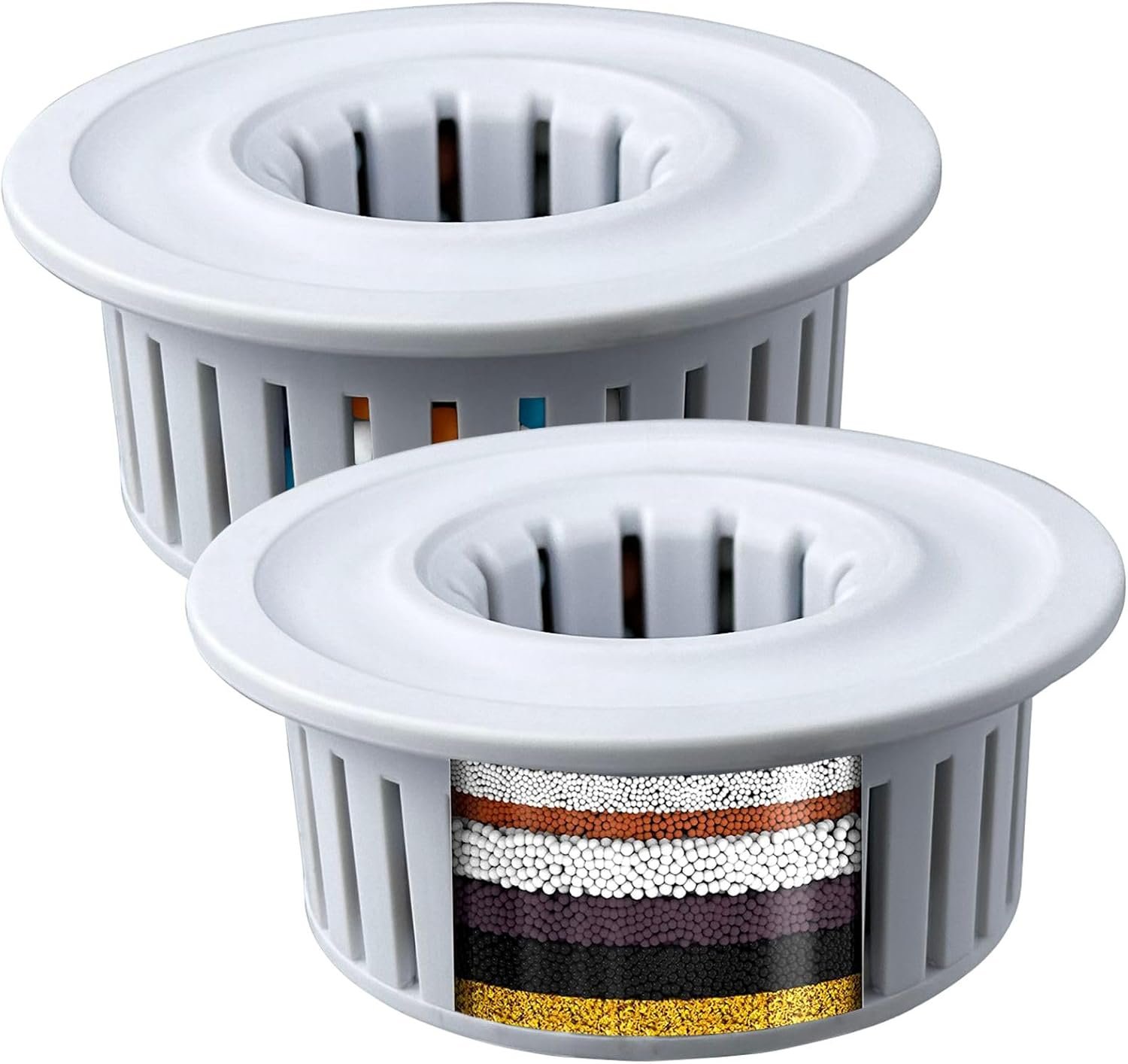 2 Pack Shower Filtered Cartridges, Replacement Multi-Stage Shower Head Filter Cartridge – Longest Lasting High Output Universal Shower Filter Remove Chlorine and Harmful Substances