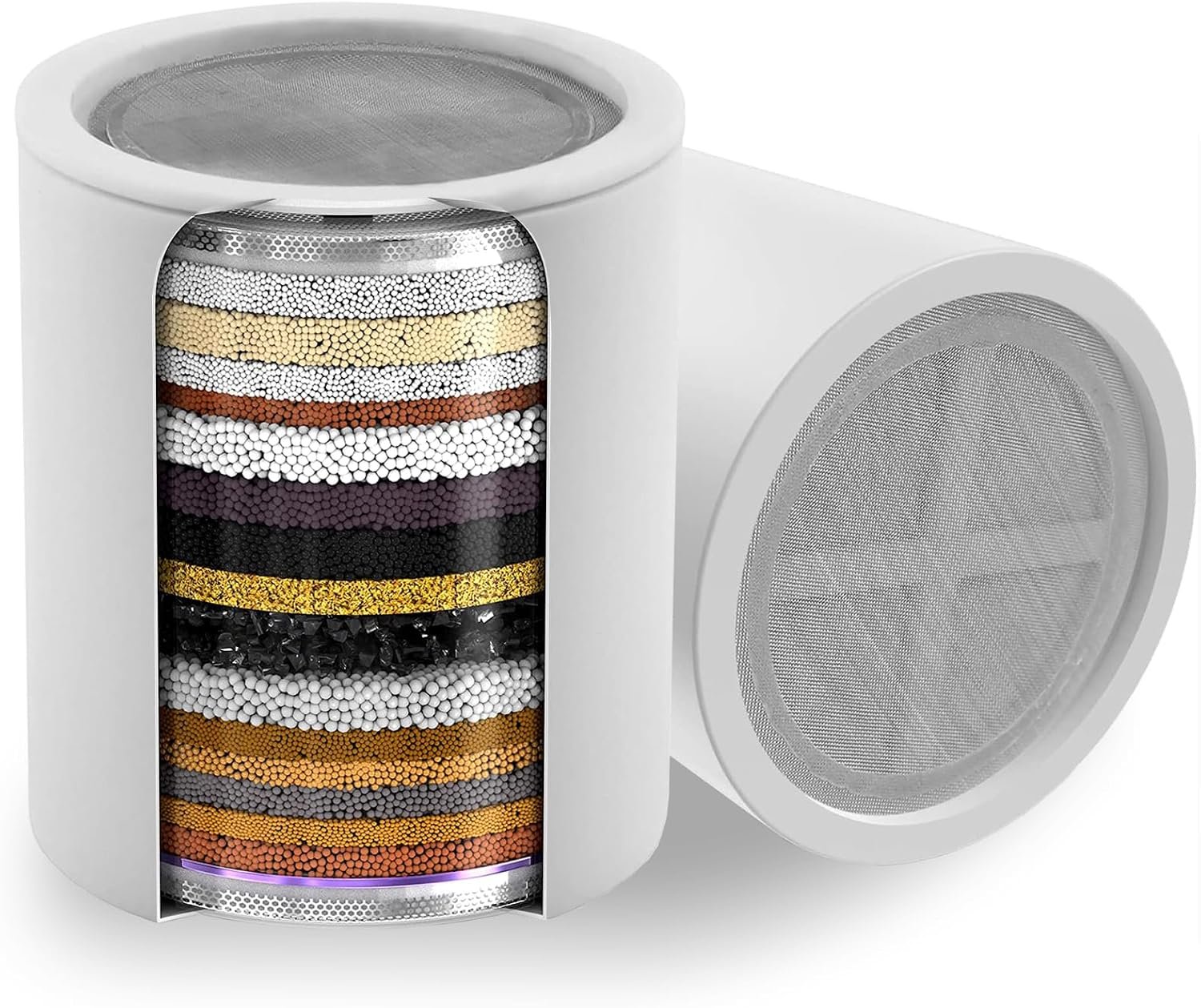 2 Pack 18 Stage Shower Filtered Cartridges, Replacement Multi-Stage Shower Head Filter Cartridge – Longest Lasting High Output Universal Shower Filter Blocks Chlorine & Toxins