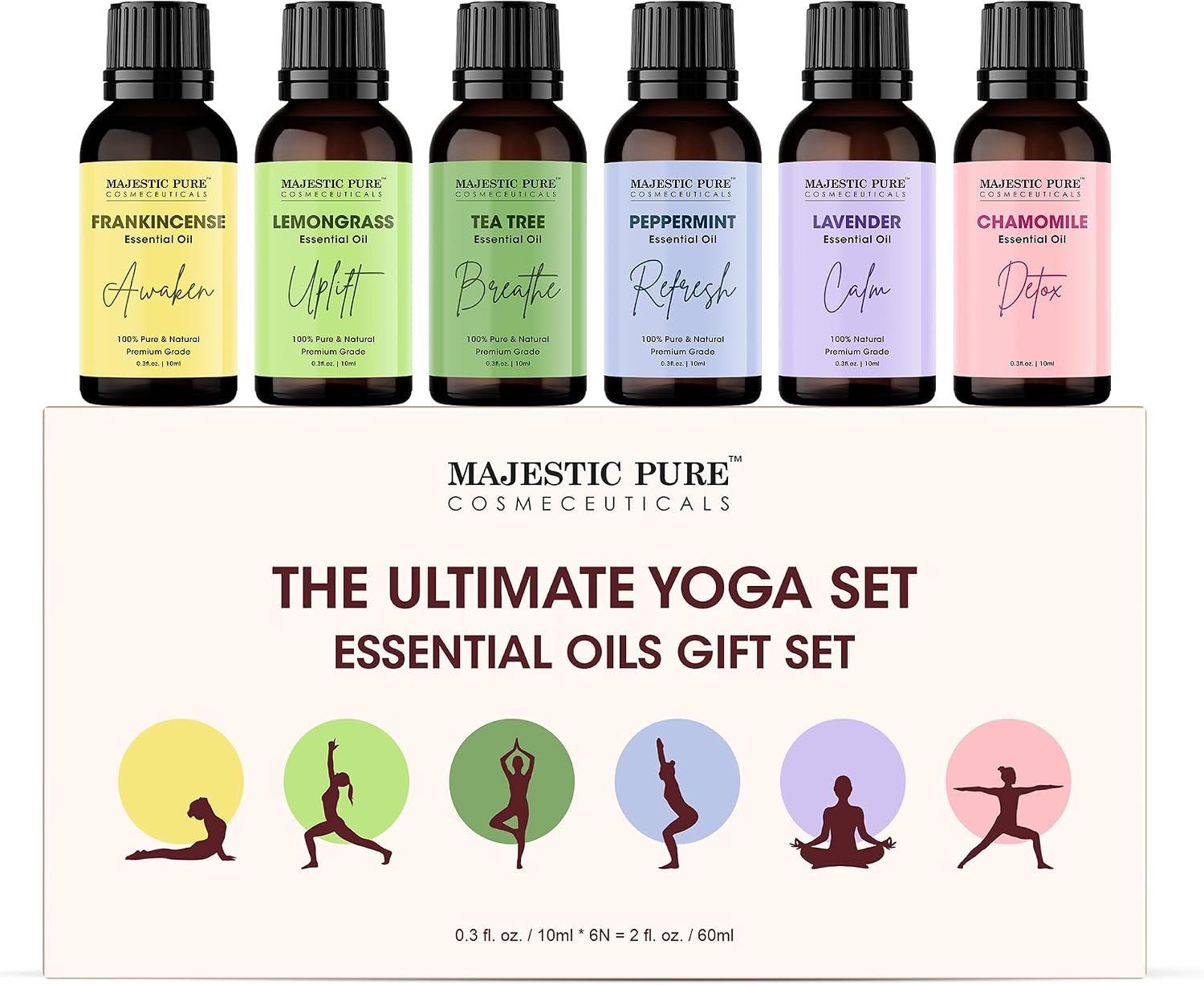 Majestic Pure Yoga Essential Oil Gift Set – Pack of 6