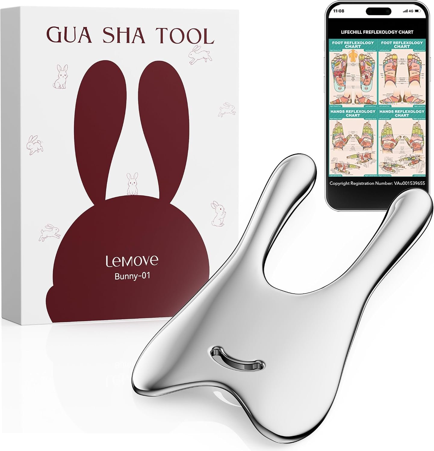 Lemove Stainless Steel Gua Sha, Facial & Body Lymphatic Drainage Massager