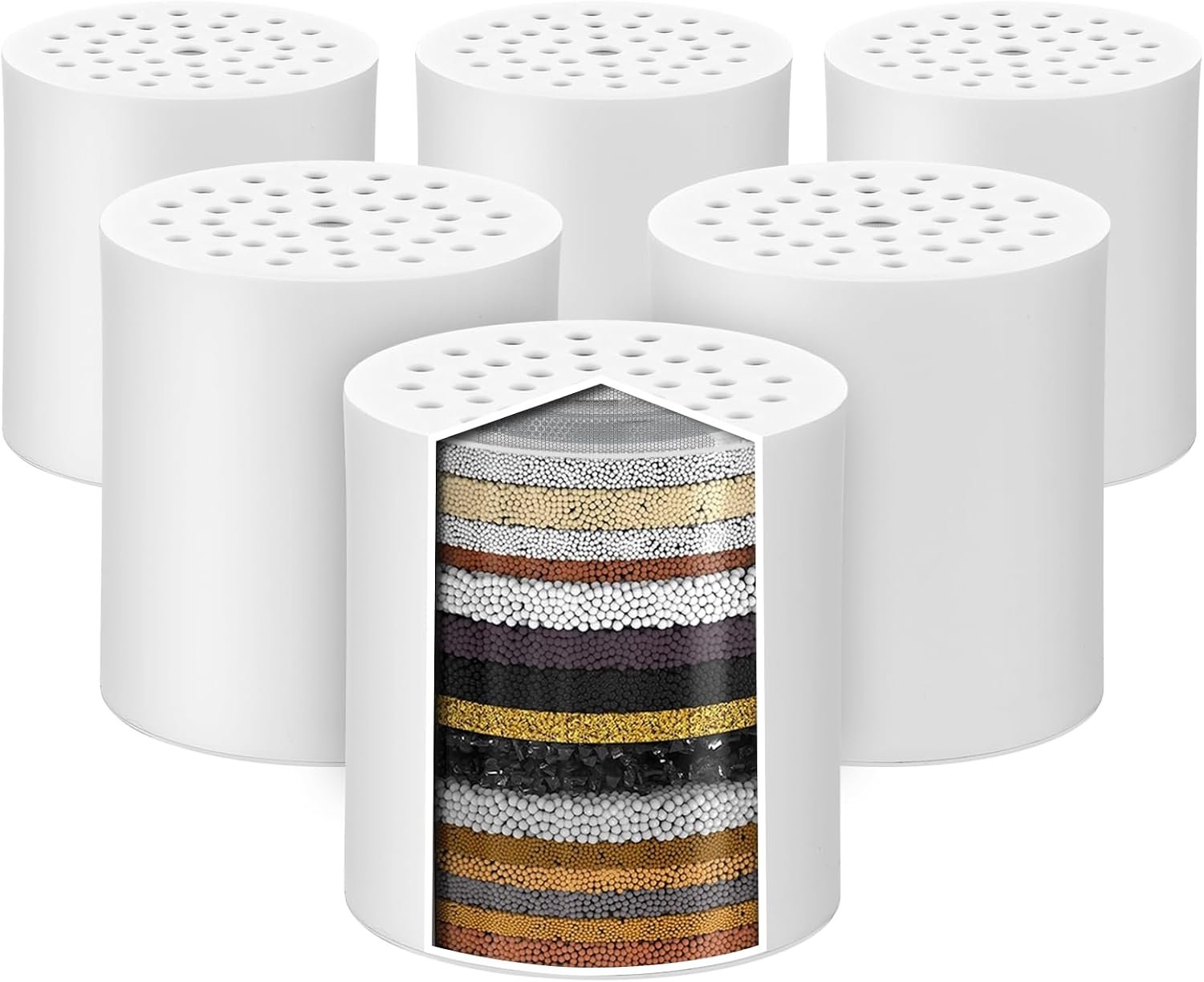 6 Pack 20 Stage Shower Filter Replacement by Cenipar Shower Cartridge Filter, Shower Head Filter Refill with Vitamin C Shower Head Replacement Filter for Hard Water
