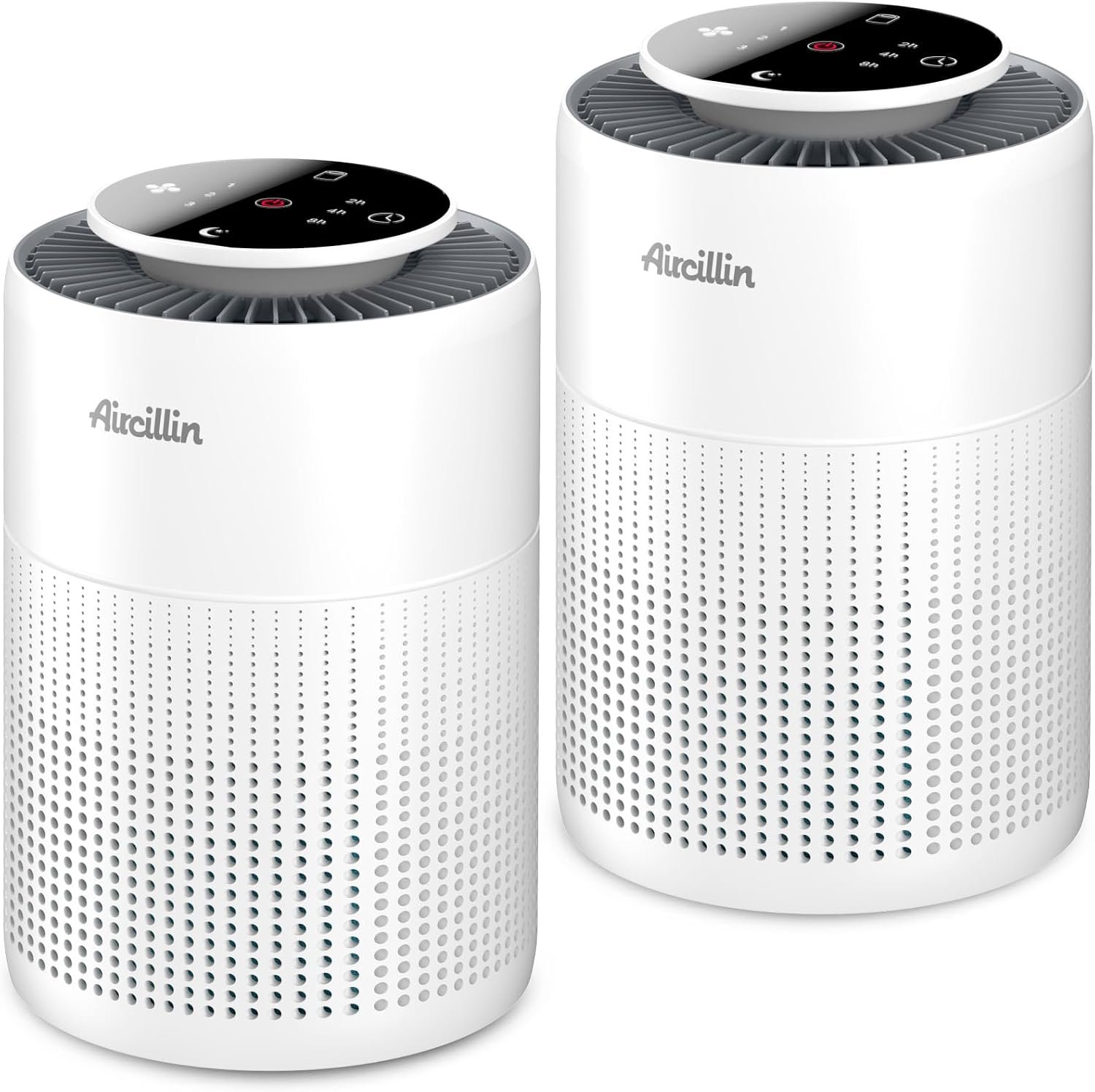 2 Pack Air Purifiers for Home Bedroom H13 True HEPA Air Filter Cleaner, Odor Eliminator, Remove Smoke Dust Pollen Pet Dander, Night Light For Home Living Room Dorm, Quiet 24dB Filtration System