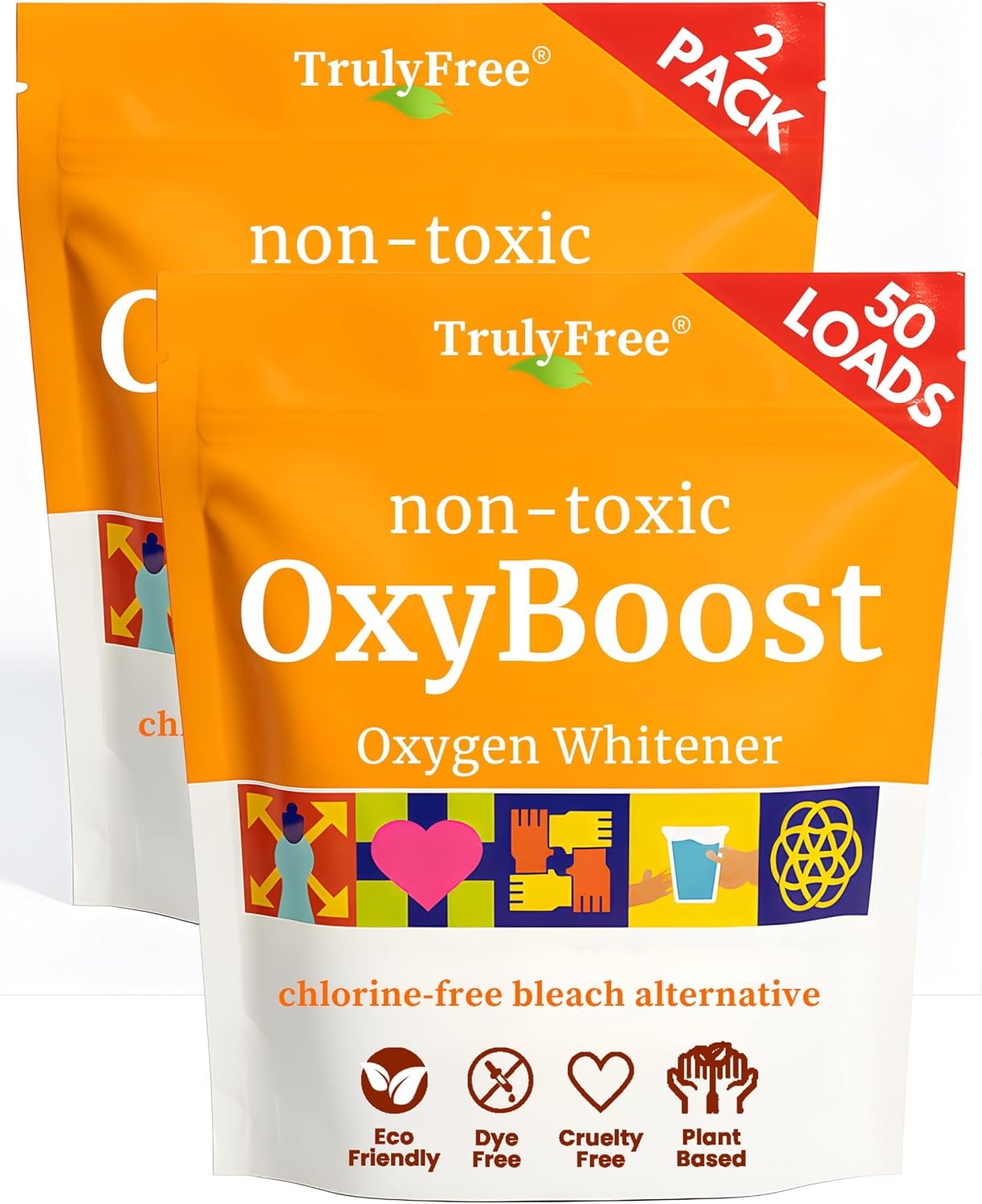 Truly Free OxyBoost Oxygen Whitener Laundry Powder – Pack of 2