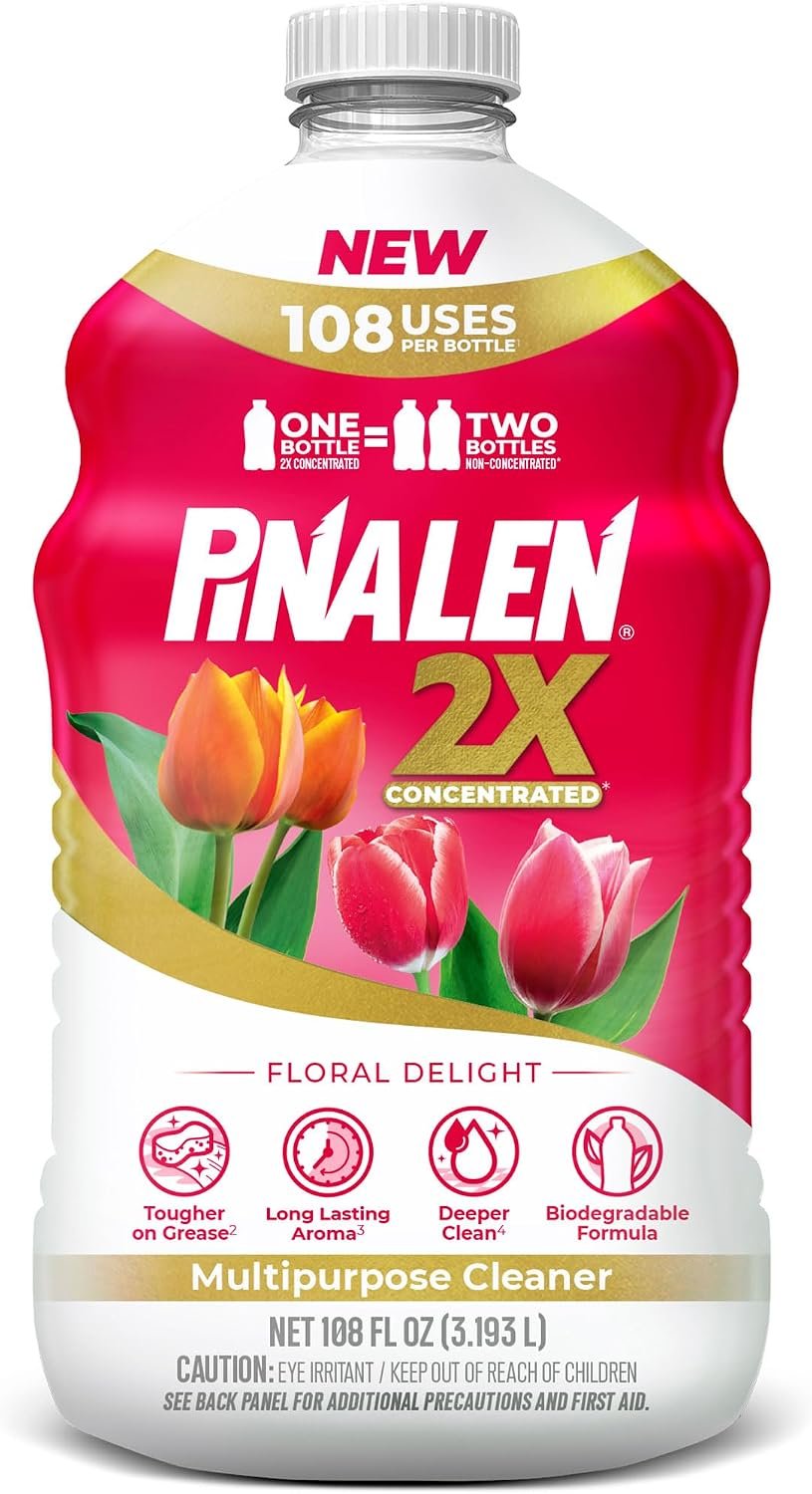 PINALEN 2X Max Aromas Multipurpose Cleaner – Floral Delight Scent 108 fl oz