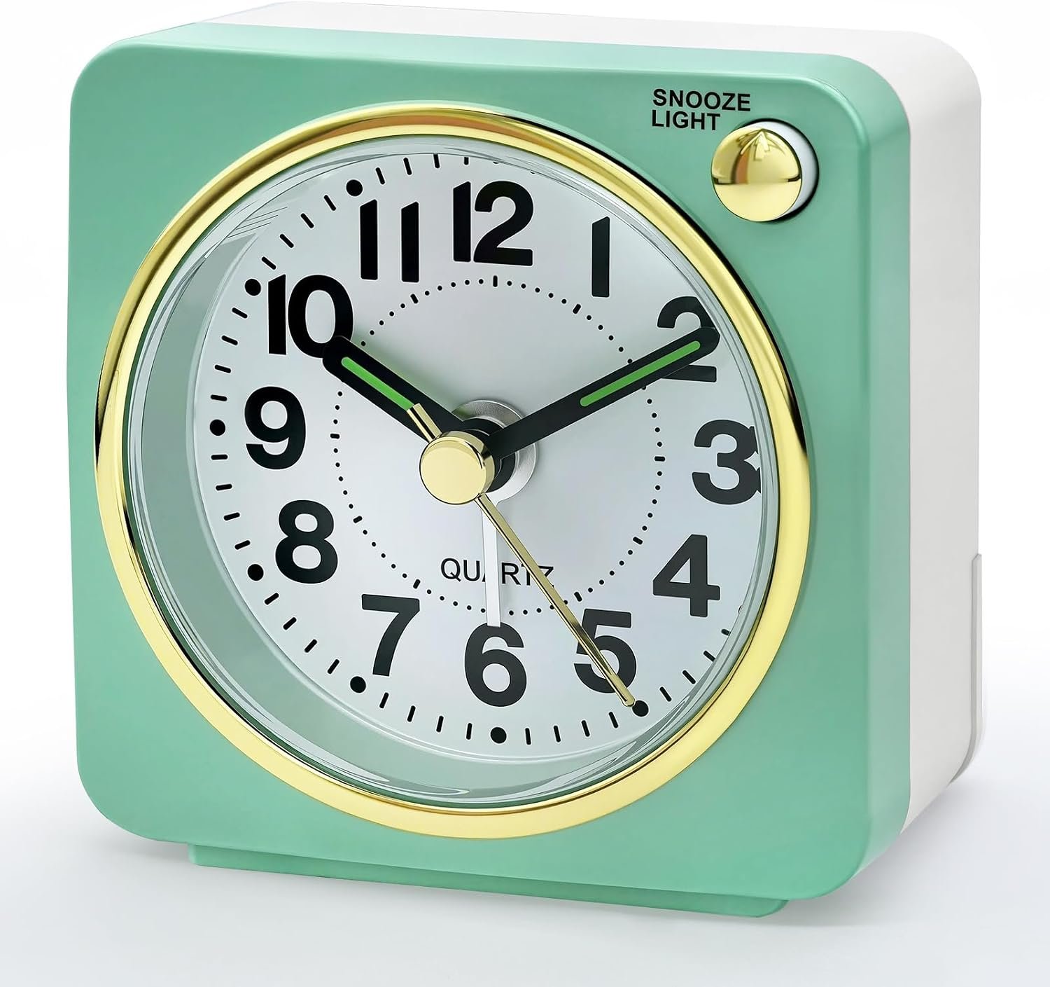 Lamisola Ultra Small Battery Analog Travel Alarm Clock, Retro Bedside Table Clocks for Bedrooms, Desk Clock, Vintage Home Decor for Bathroom Kichen Living Room, Mint