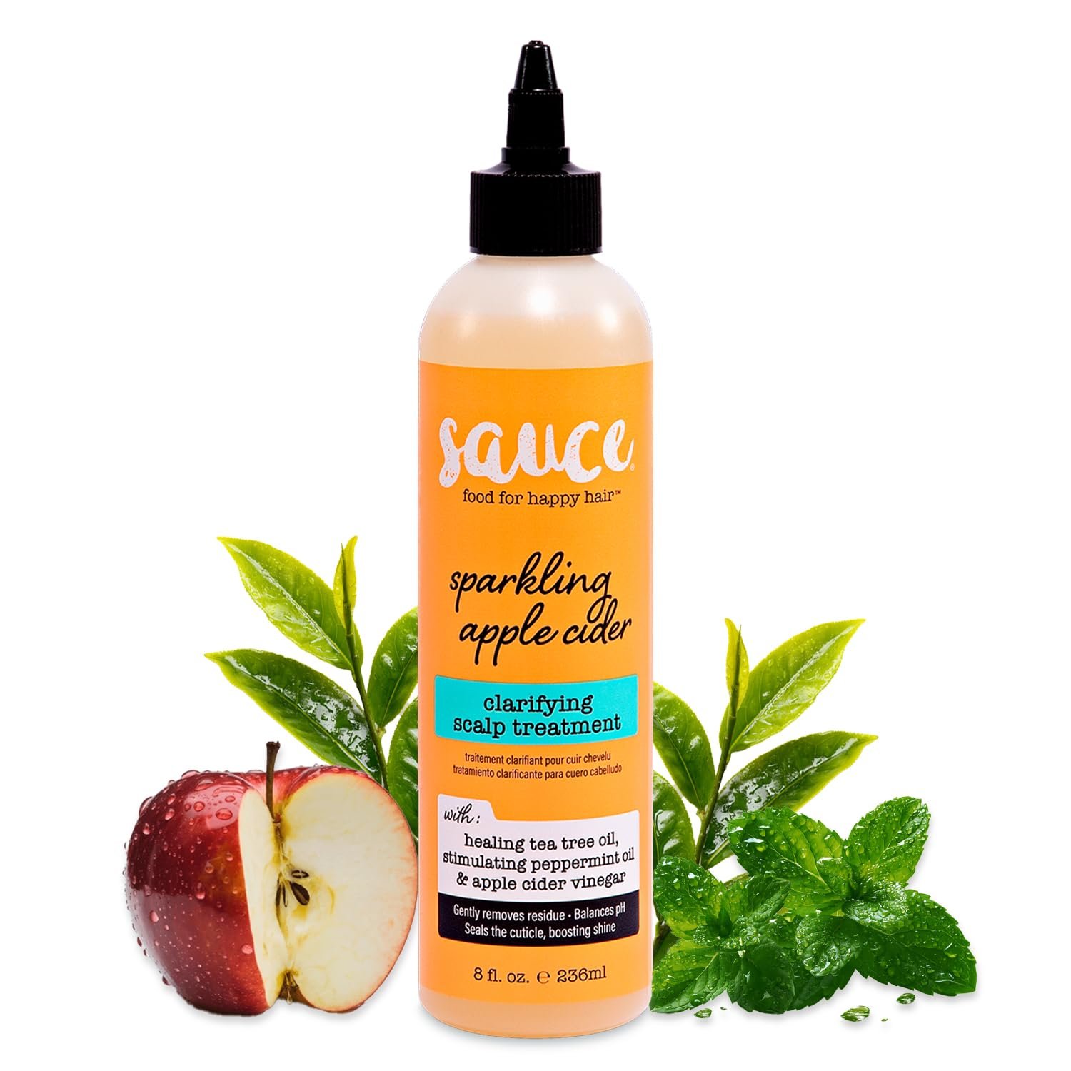 SAUCE Clarifying Scalp Cleanser Treatment, Sparkling Apple Cider, 8 Fl Oz