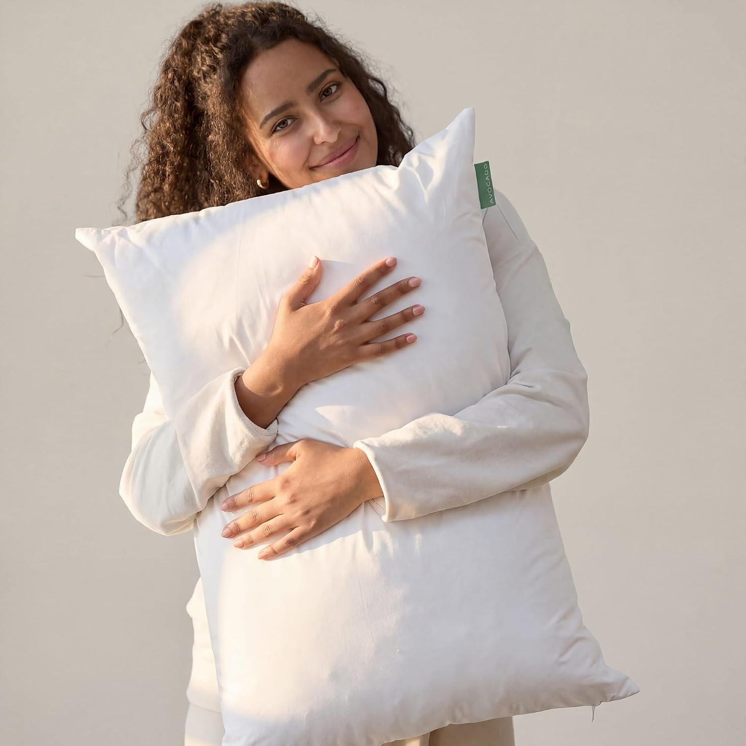 Avocado Organic Cotton Pillow — Adjustable Loft with Removable Latex & Kapok Fill, Medium Firm, Customizable, King Size Bed Pillow for Back, Side & Stomach Sleepers, GOTS and GOLS Certified