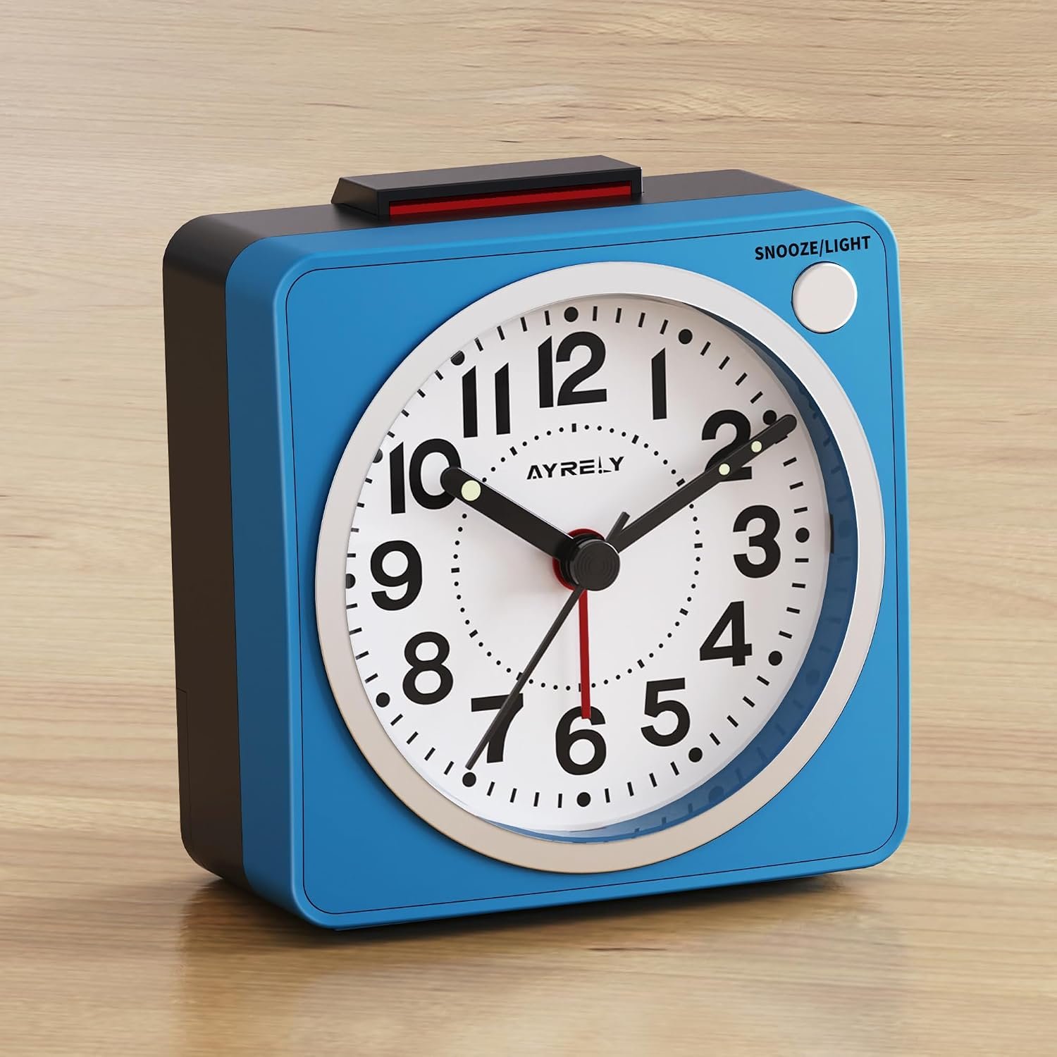 AYRELY® 2.6″ × 1.4″ Ultra Small Battery Operated Analog Travel Alarm Clock