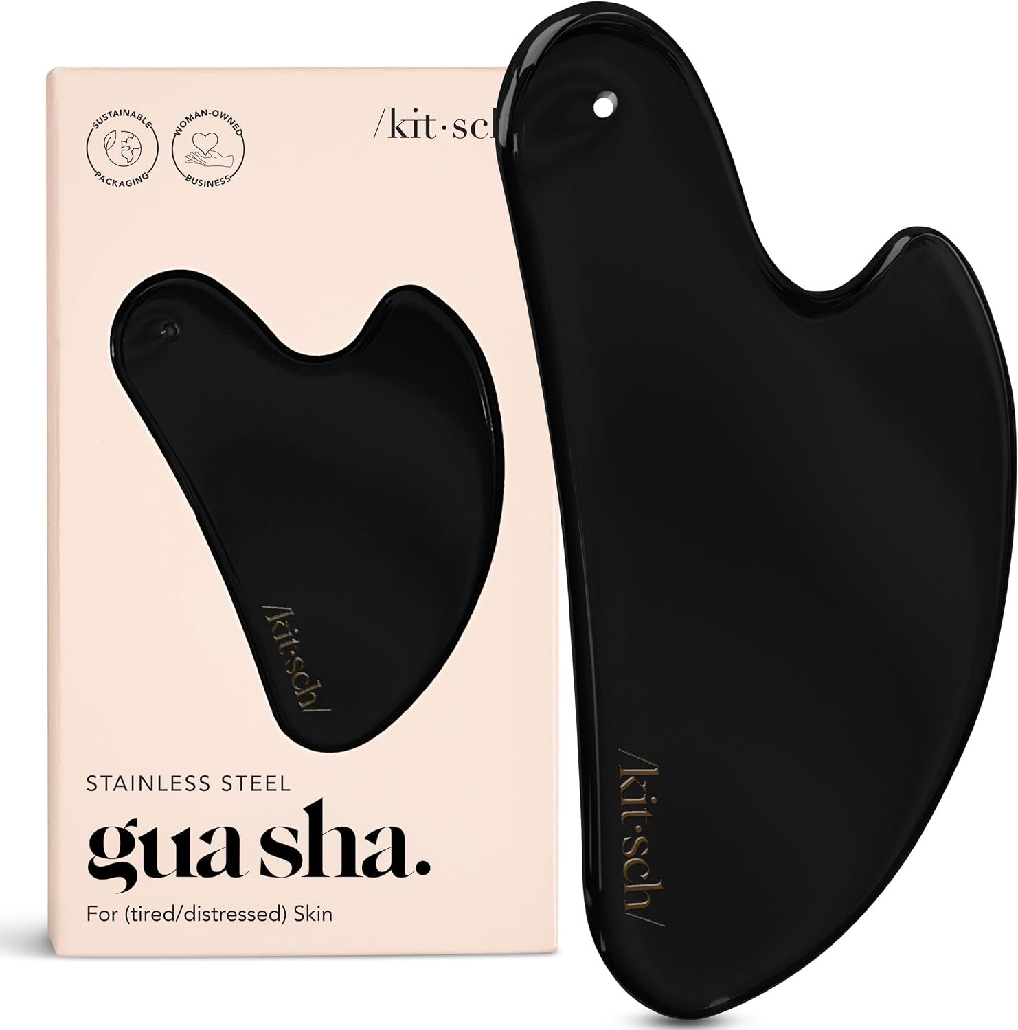 Kitsch Stainless Steel Guasha Tool for Face – Matte Black
