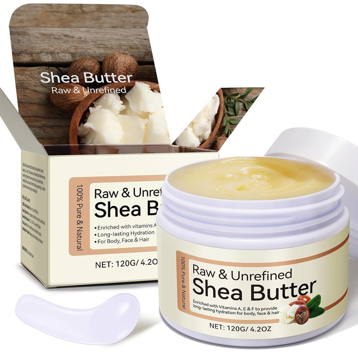 Shea Butter Raw Organic, Pure Unrefined, 4.2 OZ