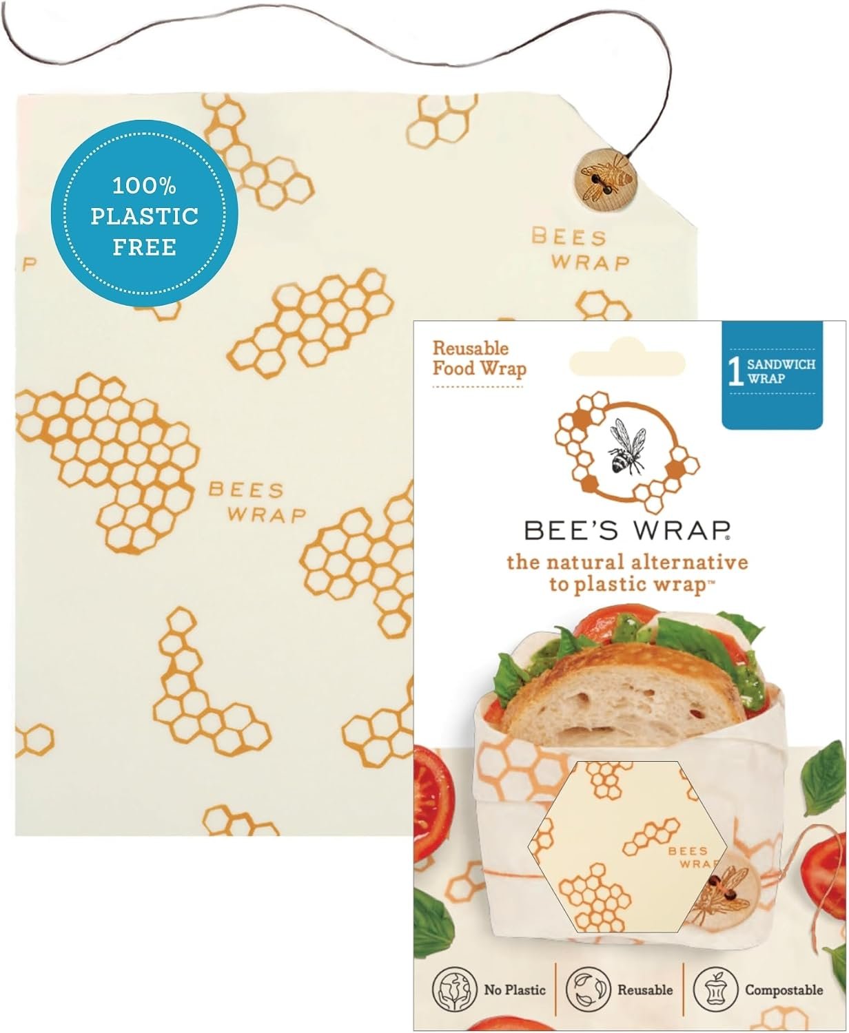 Bee’s Wrap Beeswax Sandwich Wrap – Honeycomb