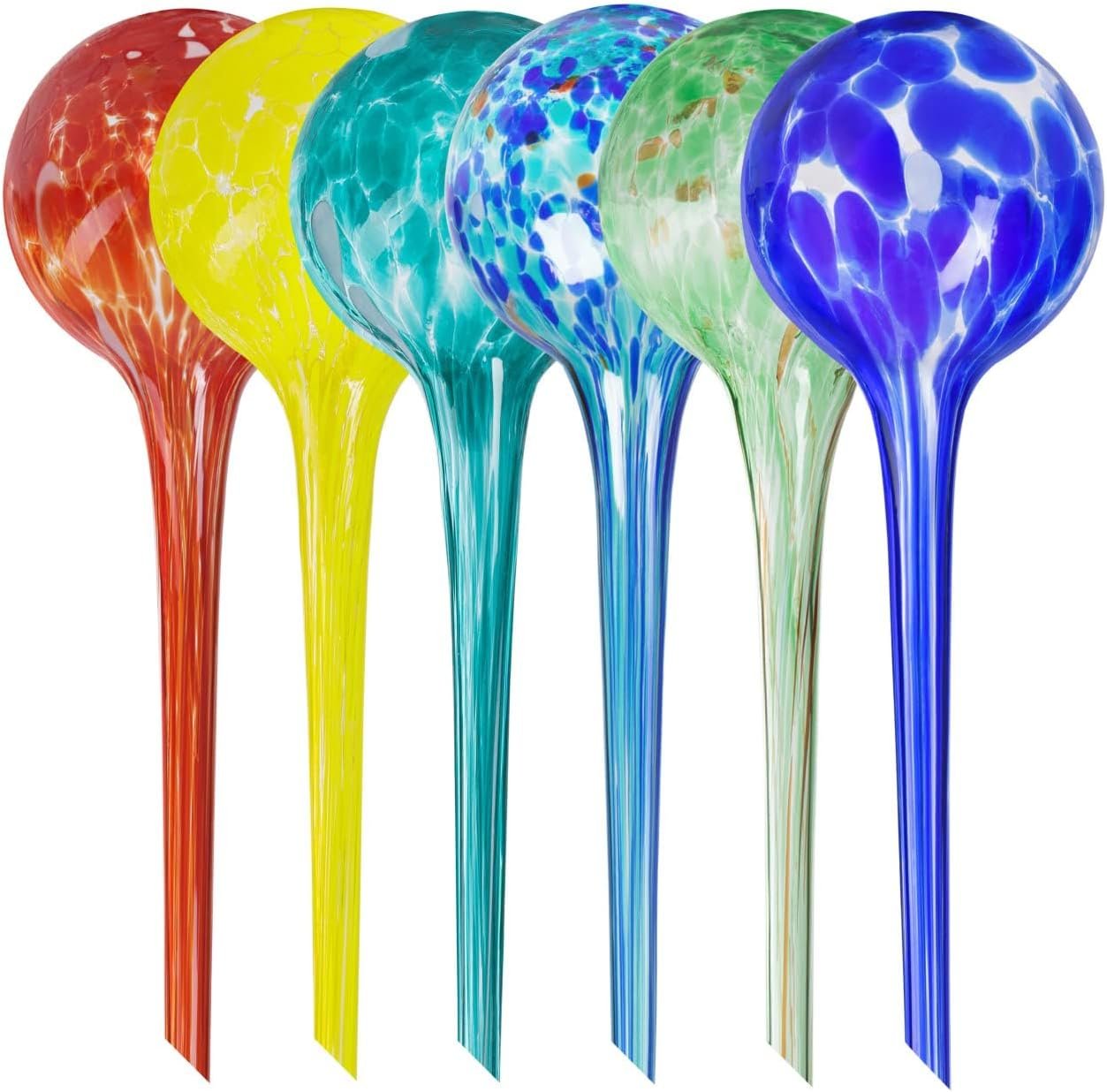 Plant Watering Globes Set of 6, Large – Glass Self Watering Globes