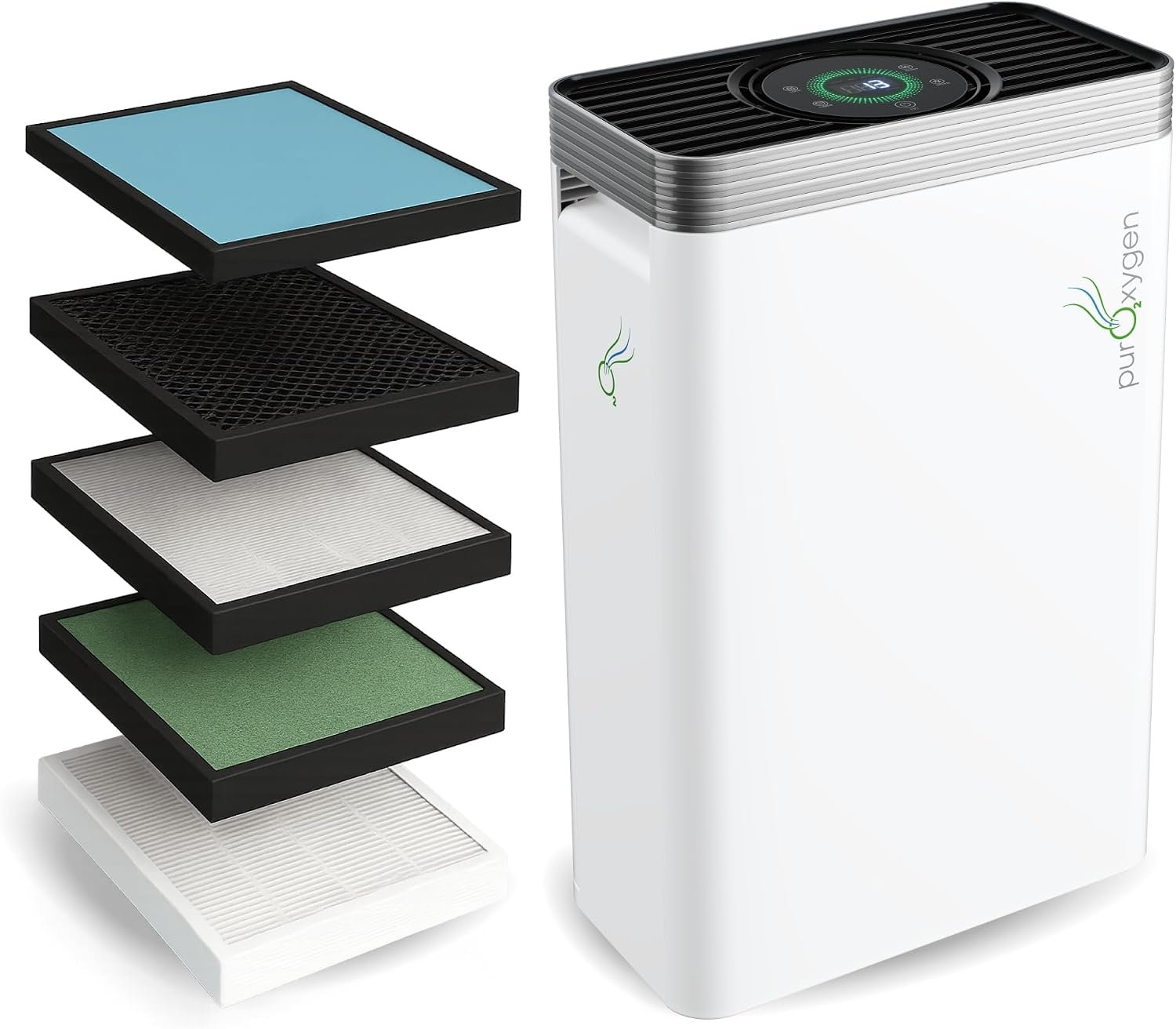PURO²XYGEN Smart Air Purifiers For Home – Large Room Up to 2700 Sq Ft, H13
