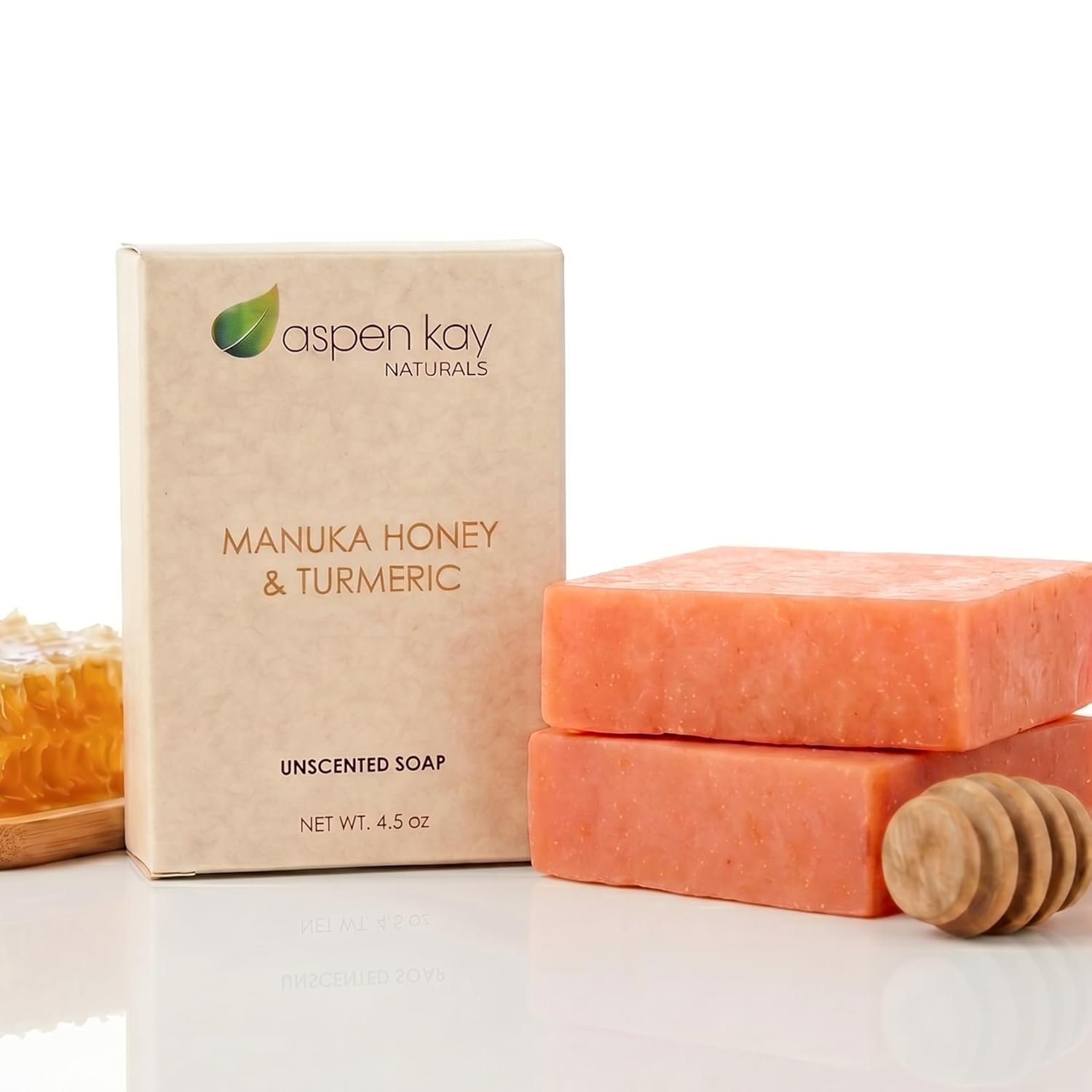 Manuka Honey & Turmeric Soap with Organic Aloe Vera & Shea Butter. 2 Pack