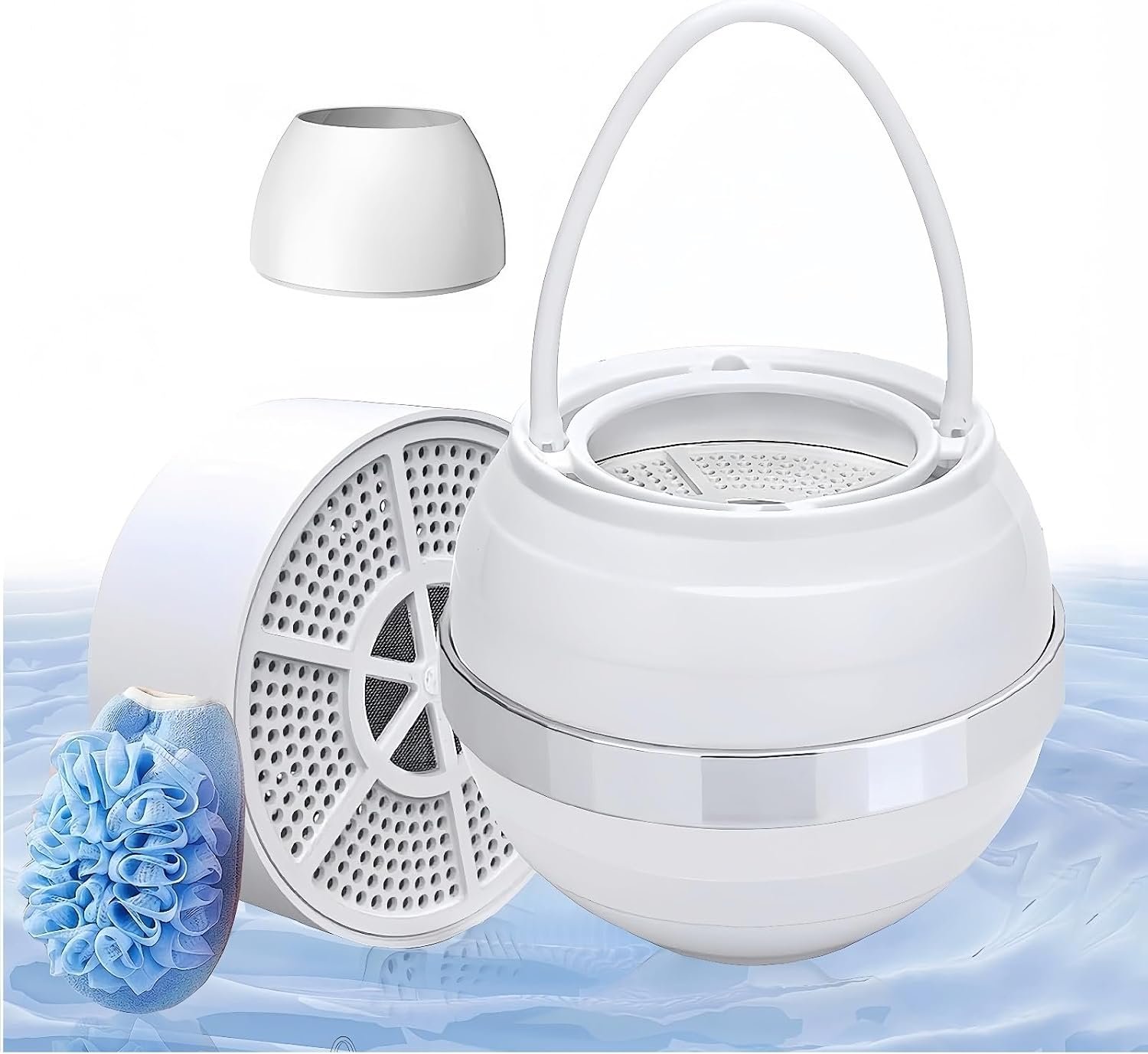 Upgrade Bath Filter For Tub-Advanced 15-Stages Filtration Bathtub Water Filter【Reduce 99% Heavy Metal & Chlorine】Hard Water Softener for Health of Sensitive Skin, Body, Hair, BPA-Free, Easy to Install