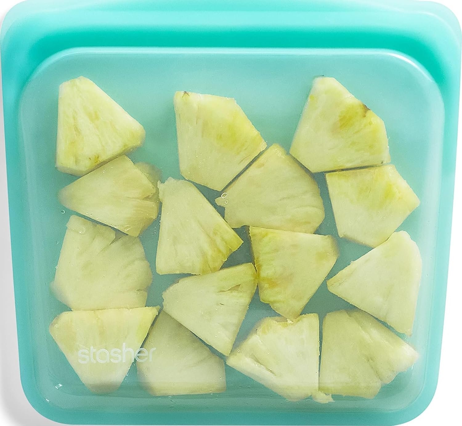 Stasher Premium Reusable Silicone Food Storage Bag, Sandwich, Aqua, 28 oz