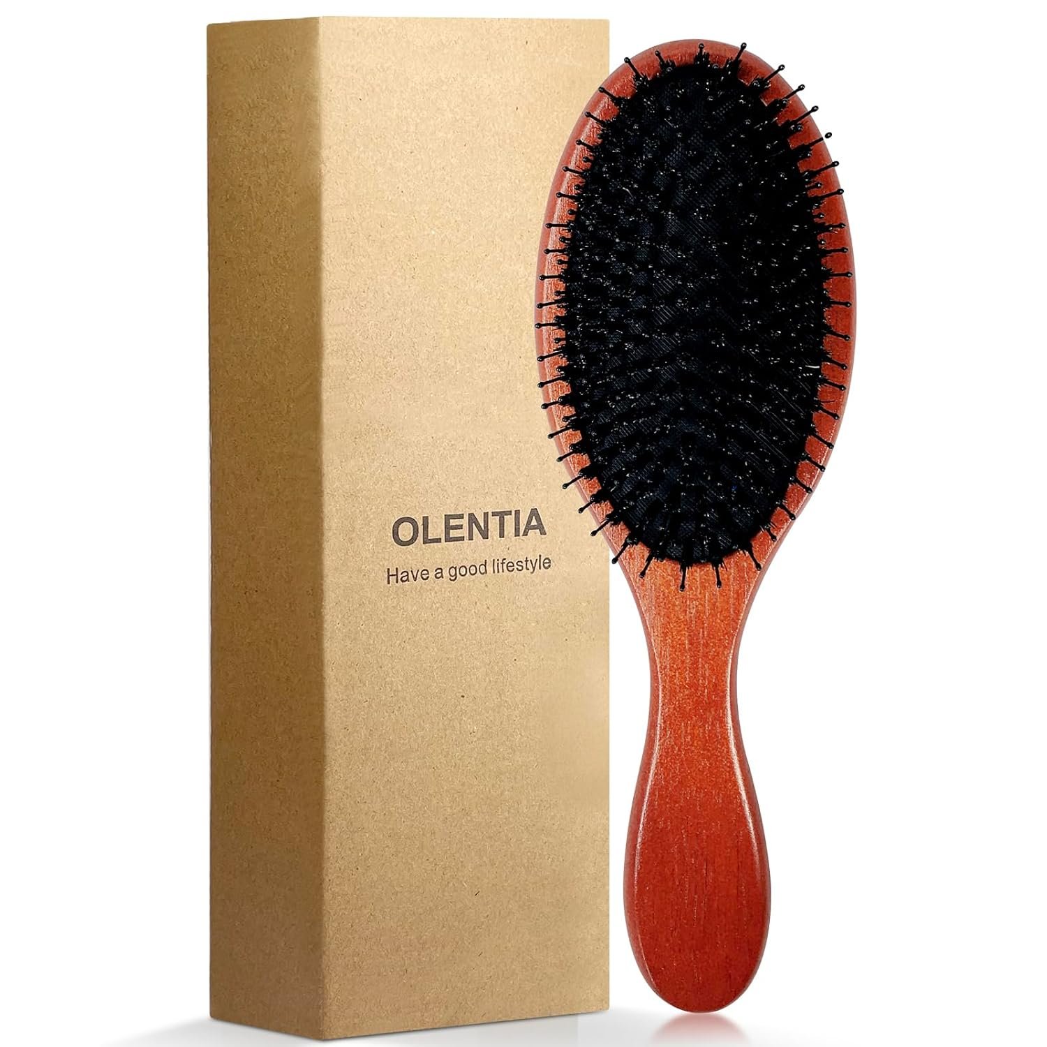 RAIN’S SECRET Boar & Nylon Bristle Brushes for Women Men Kid,Natural Wooden Brush, Wet/Dry Hair Smoothing Massaging Detangling,Scalp Massage, Perfect Hair Care Tool