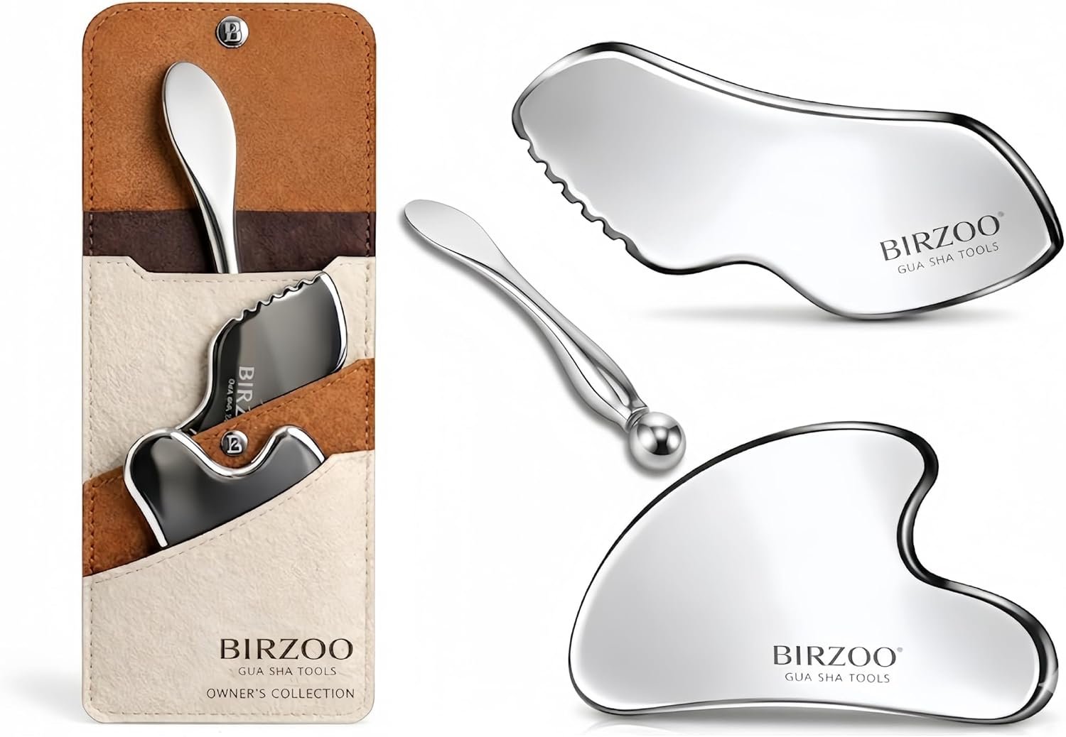 Stainless Steel Gua Sha Facial Tools Set