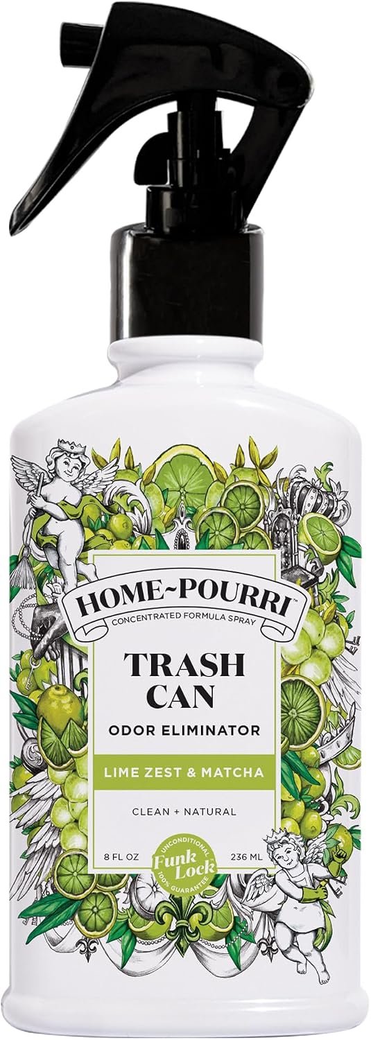 Home-Pourri Trash Can Odor Freshener, Lime Zest and Matcha, 8 Fl Oz