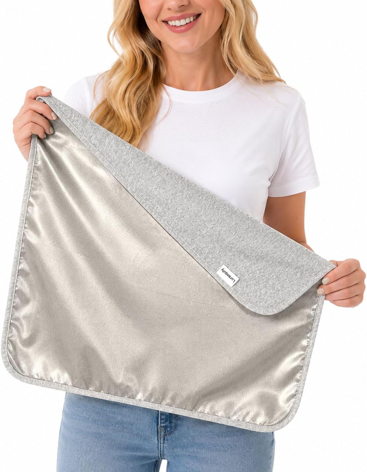 EMF Blanket Blocker with Faraday Fabric for Radiation Protection for Cell Phone Protection Against Direct Contact from 5G Signal,WiFi and Electronics, Grey