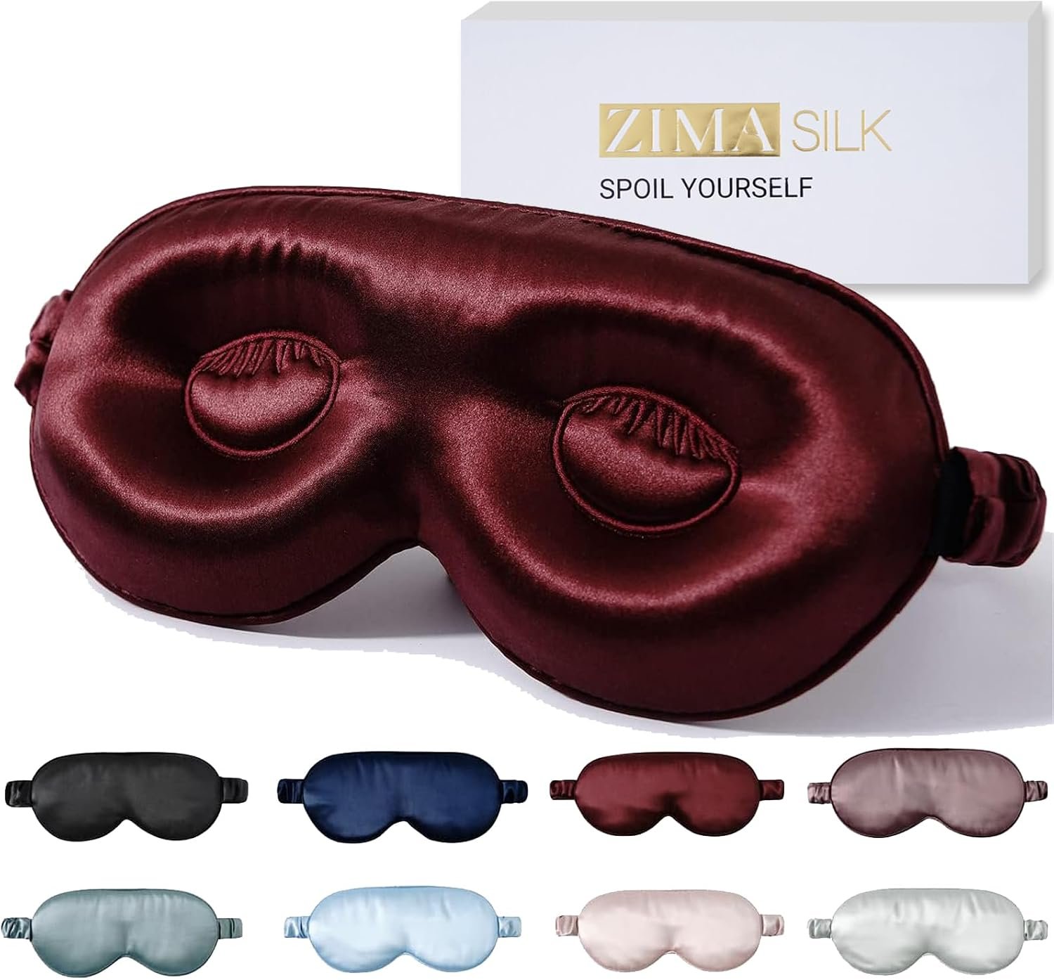 ZIMASILK Adjustable 22 Momme 100% Pure Mulberry Silk Sleep Mask