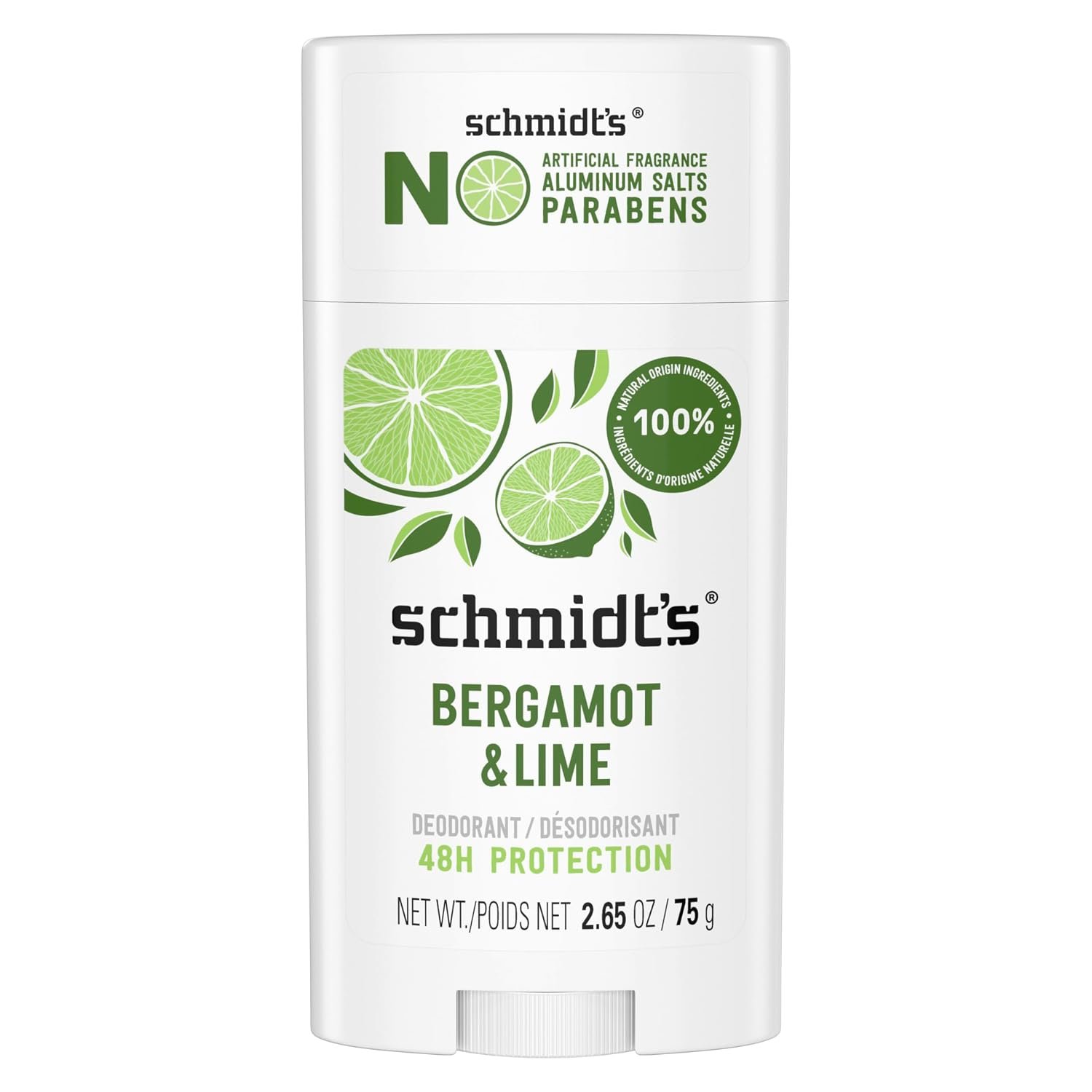 Schmidt’s Aluminum-Free Deodorant Bergamot & Lime 2.65 oz Aluminum Free
