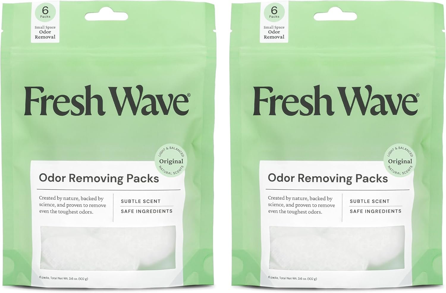 Fresh Wave Odor Eliminator Packs 2 6pks Small Space Air Freshener Original