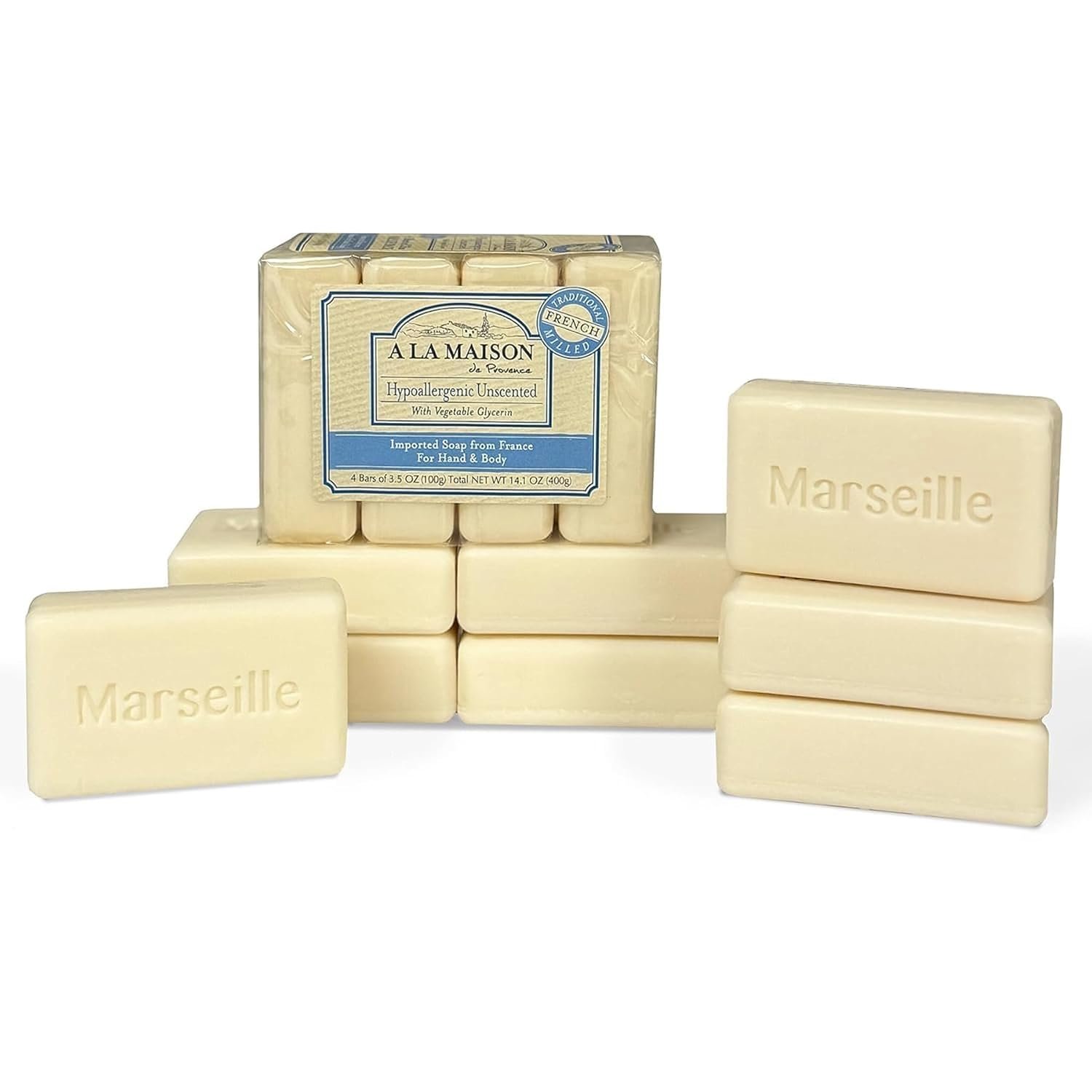 A LA MAISON Hypoallergenic Unscented Bar Soap, Natural Moisturizing Soaps
