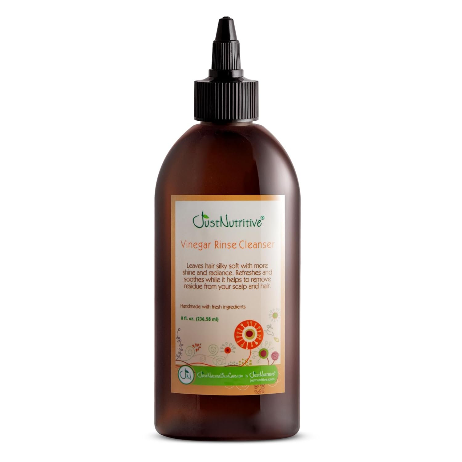 Just Nutritive Apple Cider Vinegar Rinse Cleanser for Gray Hair – Removes Hard Water Buildup, Brassiness & Yellowing Clarifying Scalp Detox, Sulfate-Free, 8 oz