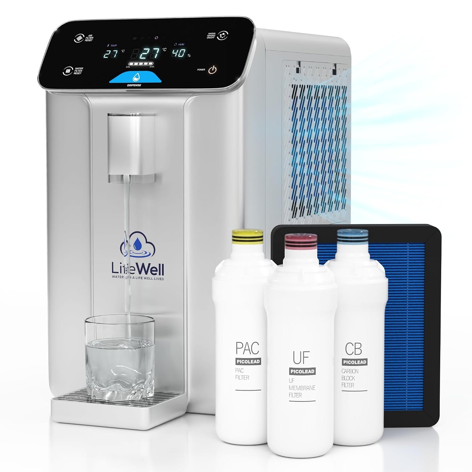 S20 4-Stage Purification 10L Atmospheric Water Generator for Drinking Water, Countertop Atmospheric Water Filter with UV Filtration, Countertop Drinking Water Filter System